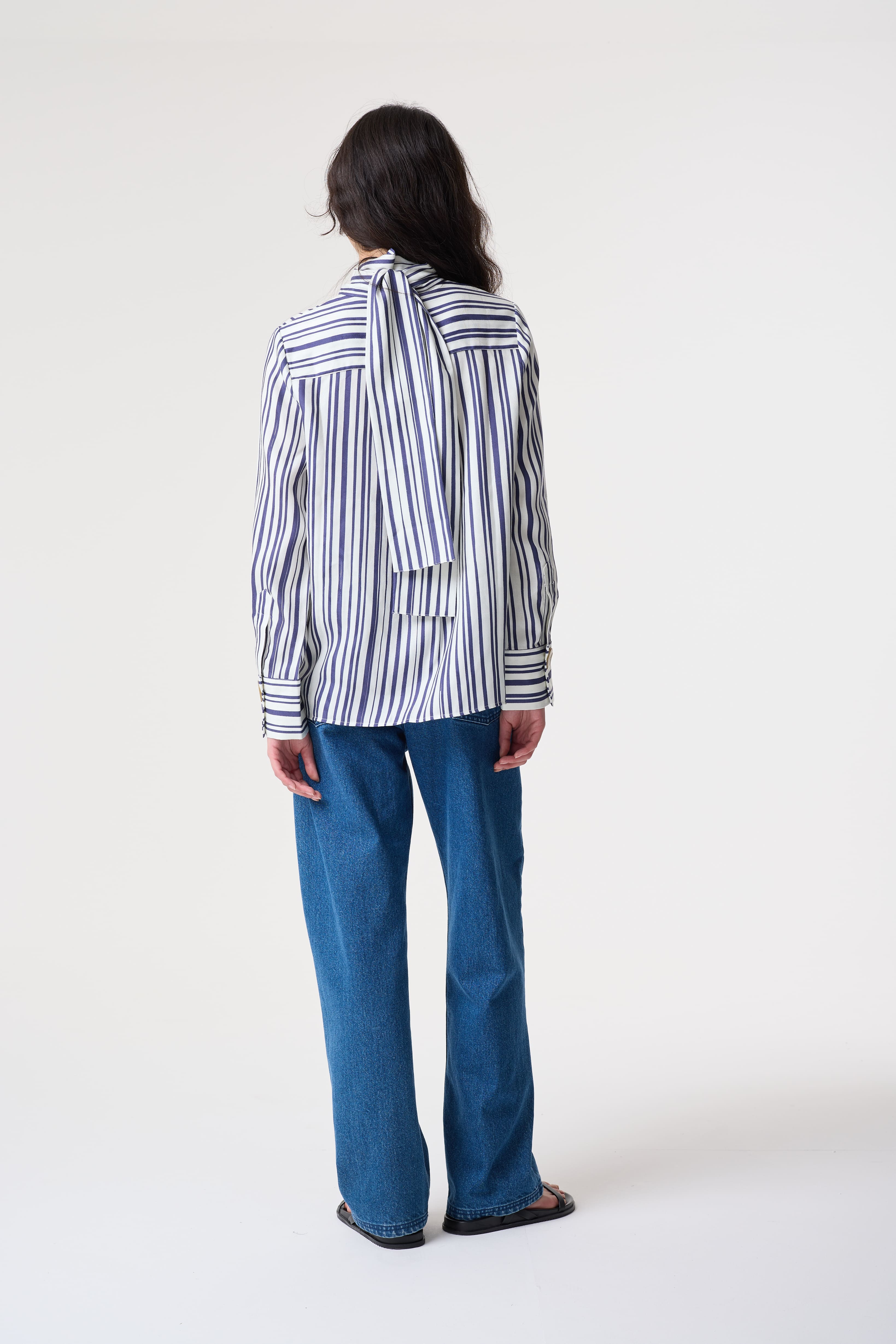 VIOLA NAVY IRREGULAR PRINT BLOUSE