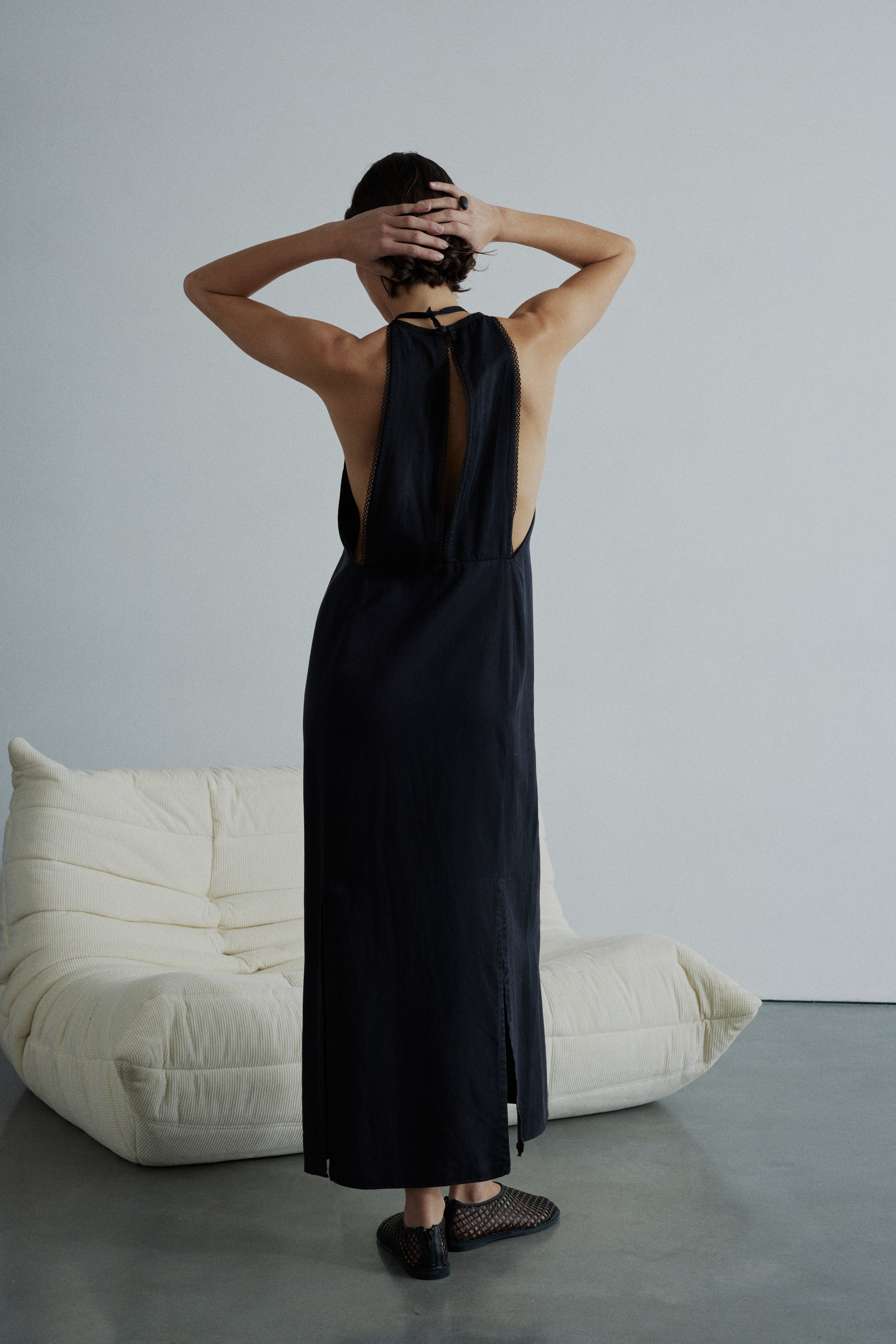 ODESSA WASHED BLACK DRESS