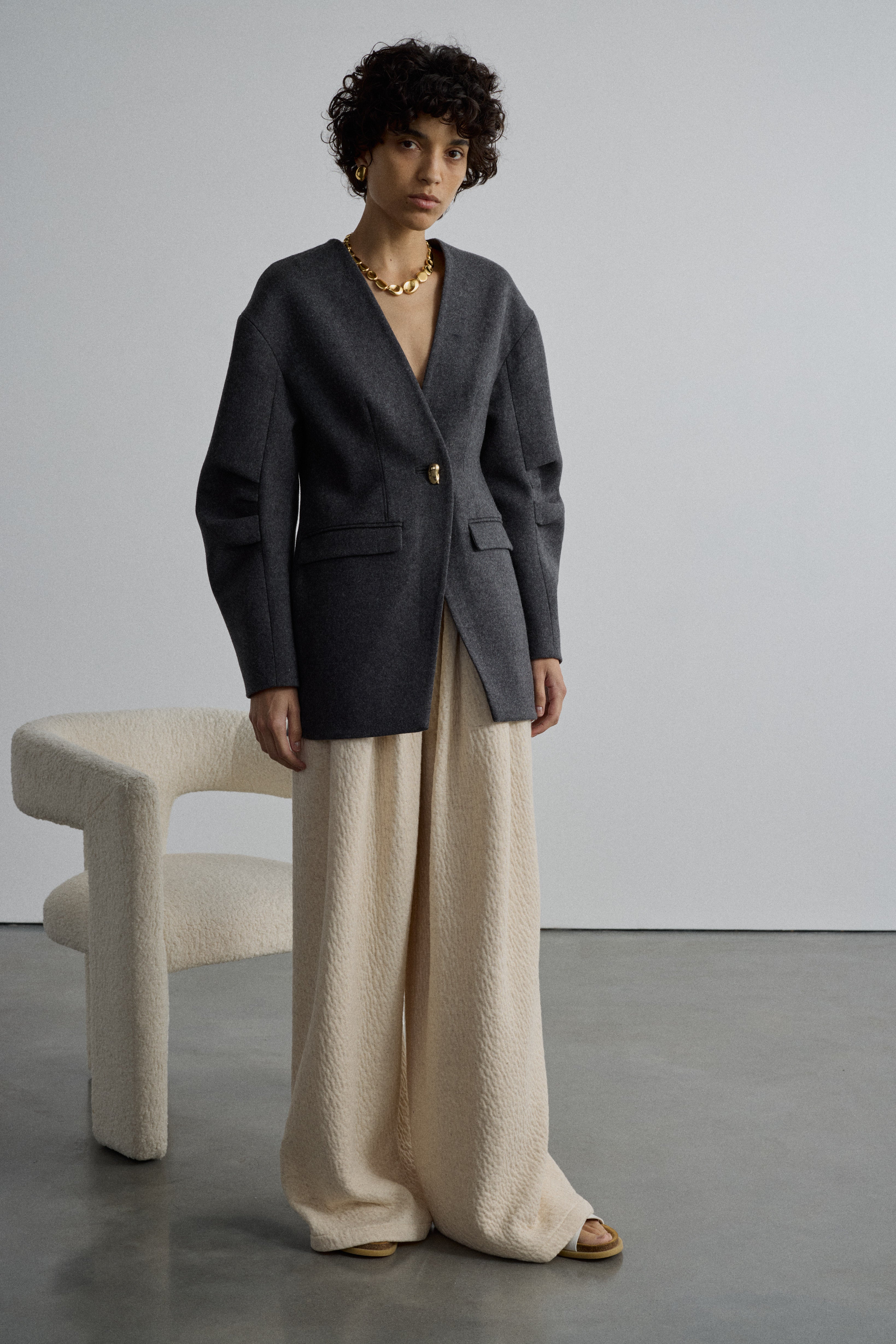 HARLOW GREY MARL JACKET