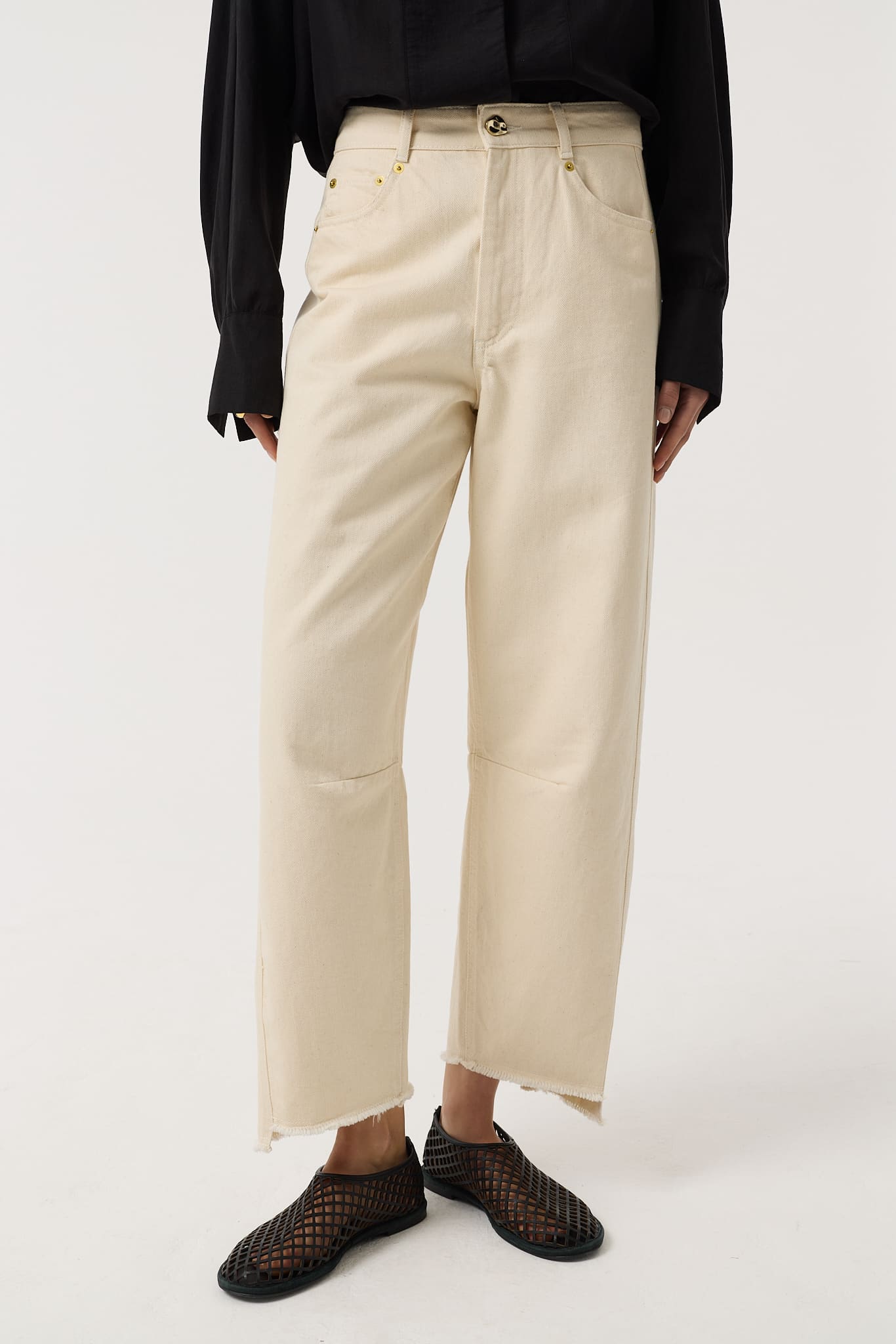 BLAKE ECRU BARREL JEANS