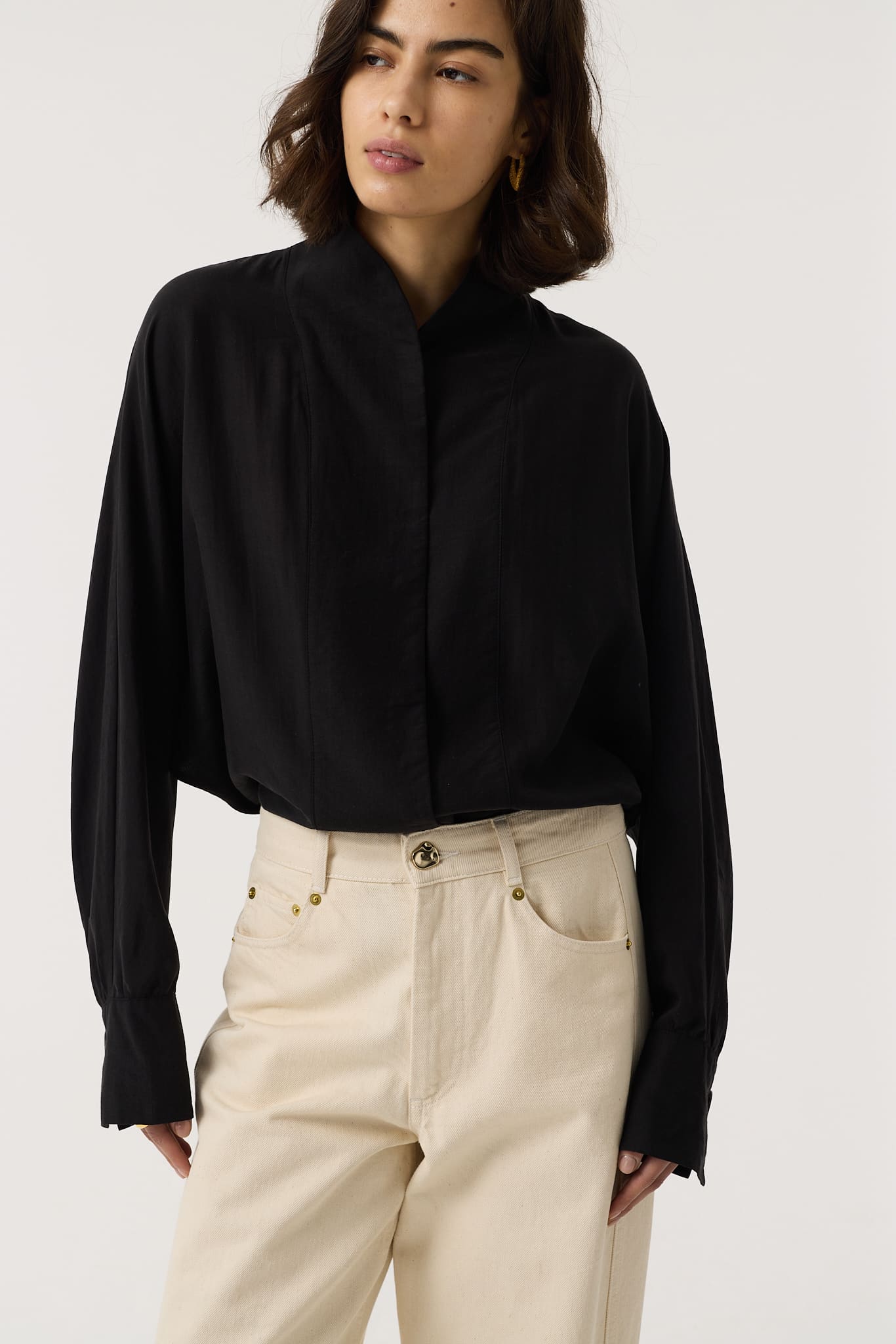 BLAKE ECRU BARREL JEANS