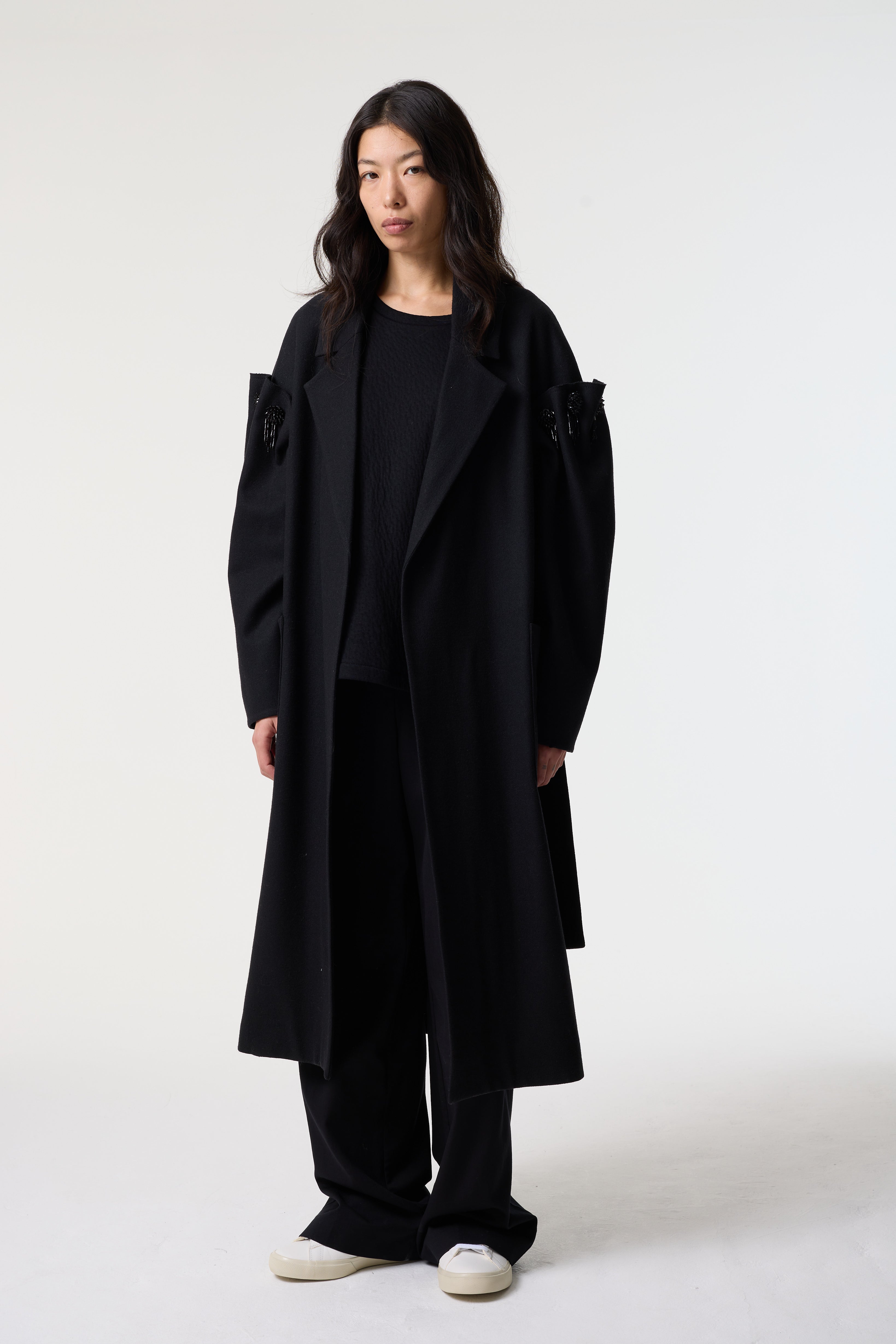 ZARIA BLACK WOOL COAT