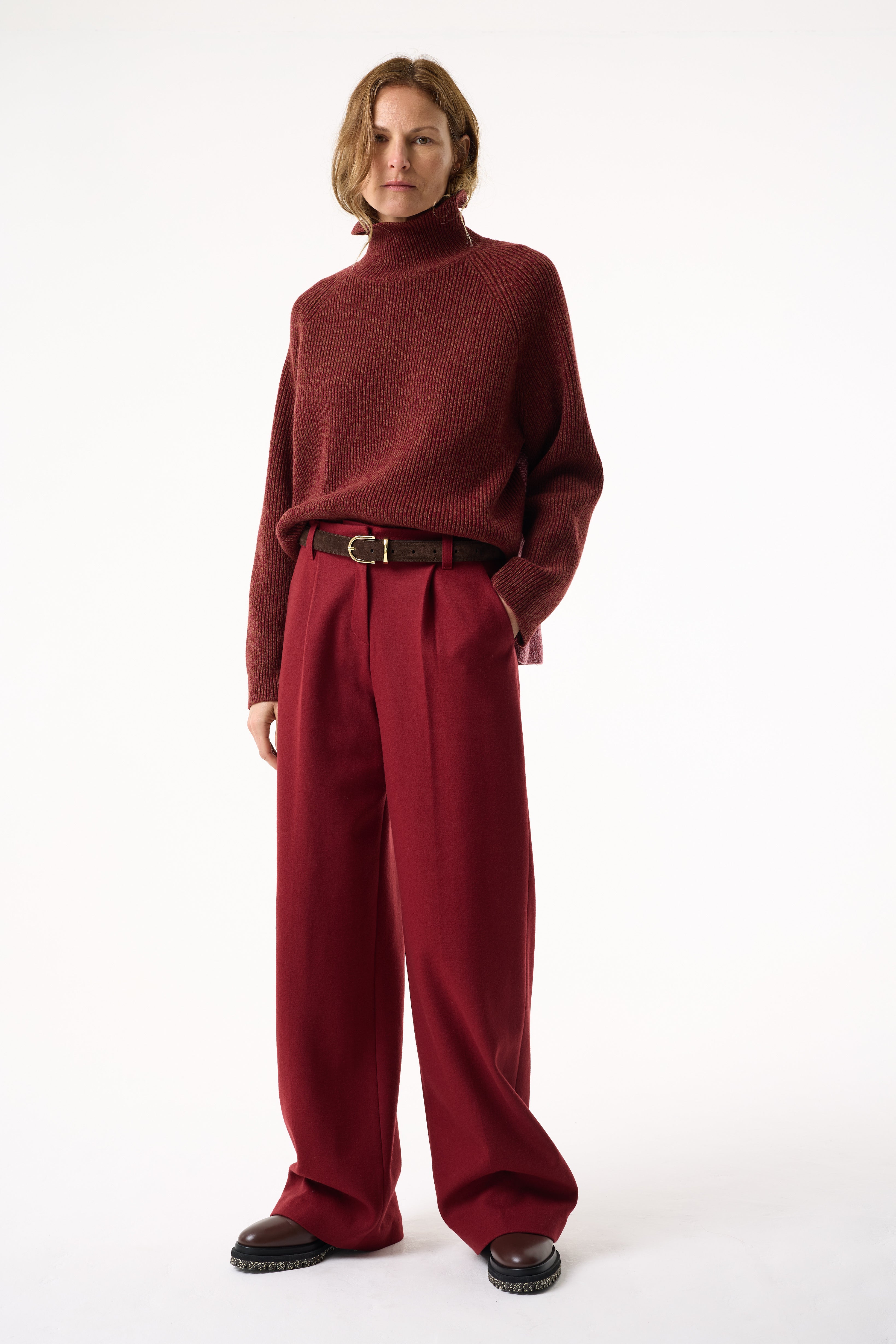 CHAYA BURGUNDY MARL JUMPER