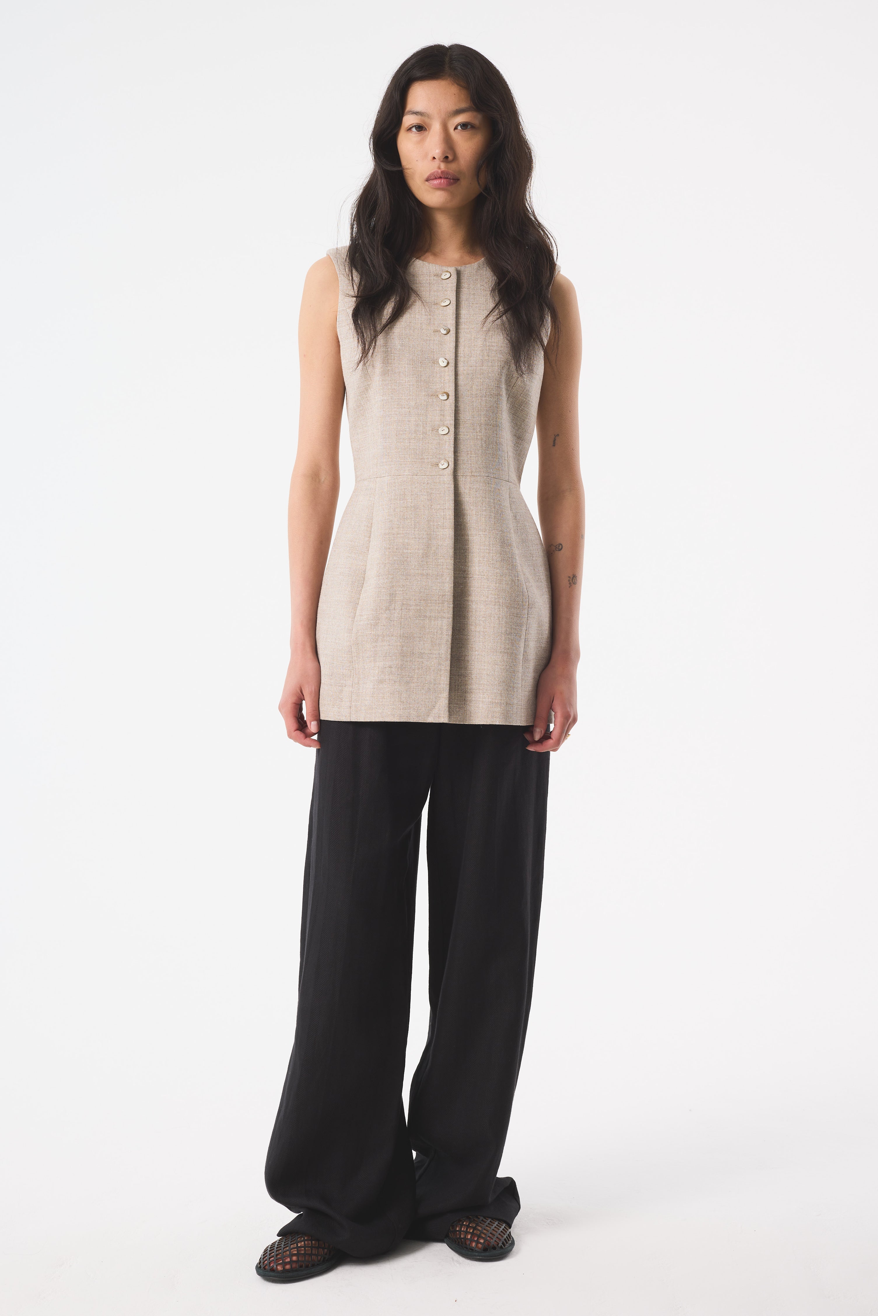LEIA GREY UNDYED WAISTCOAT
