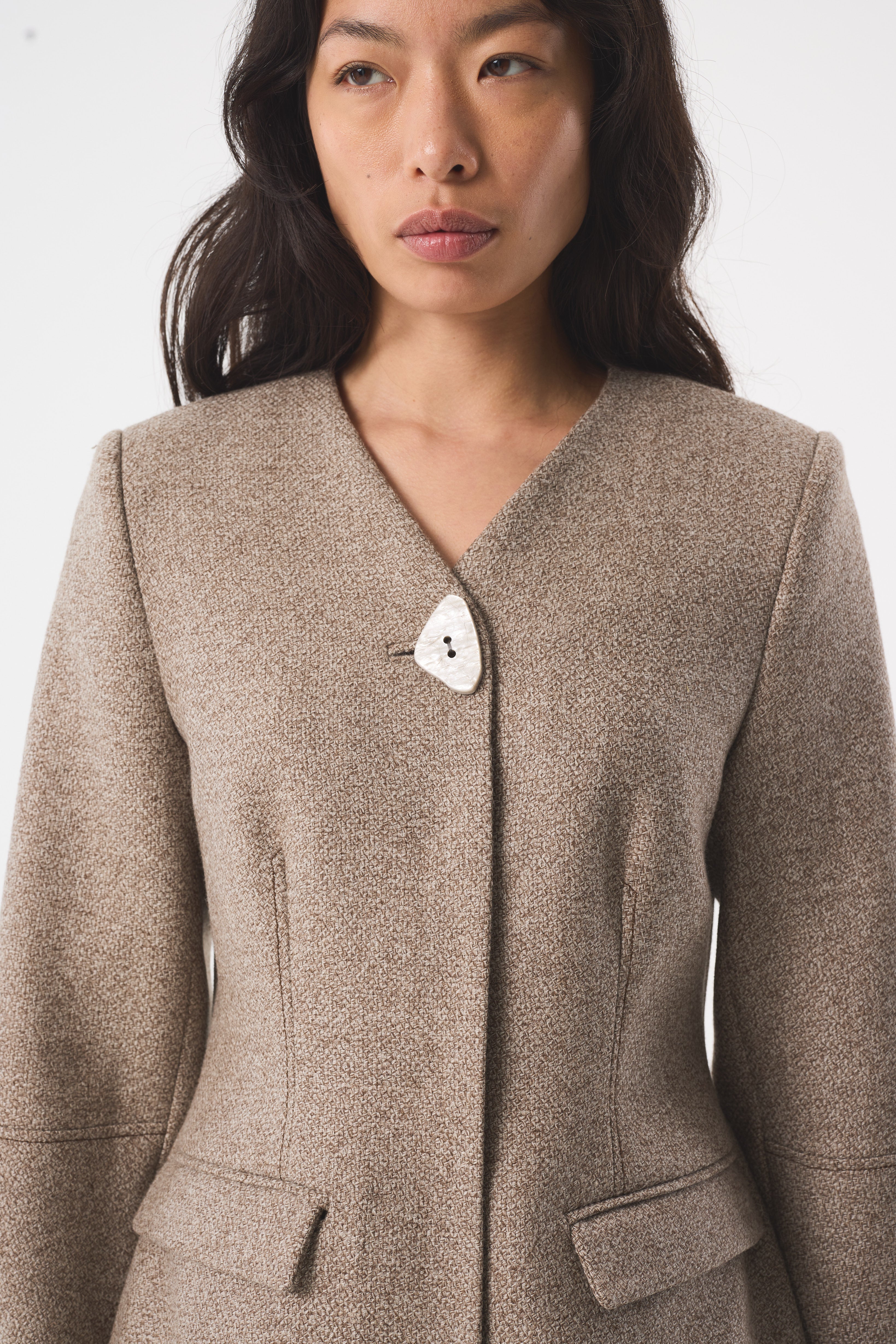 ELSIE UNDYED BROWN JACKET