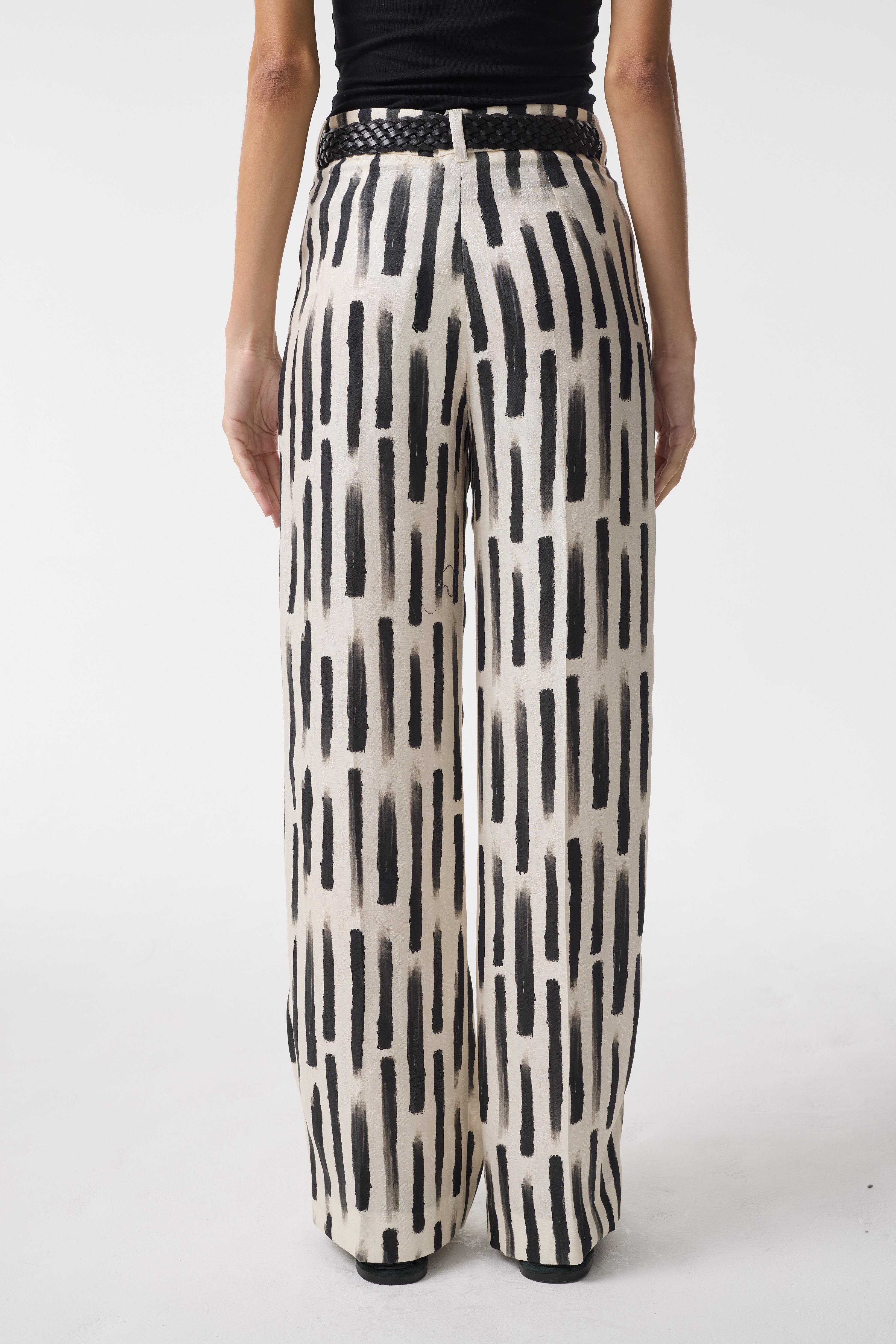 PERLA BRUSH STROKE PRINT TROUSERS