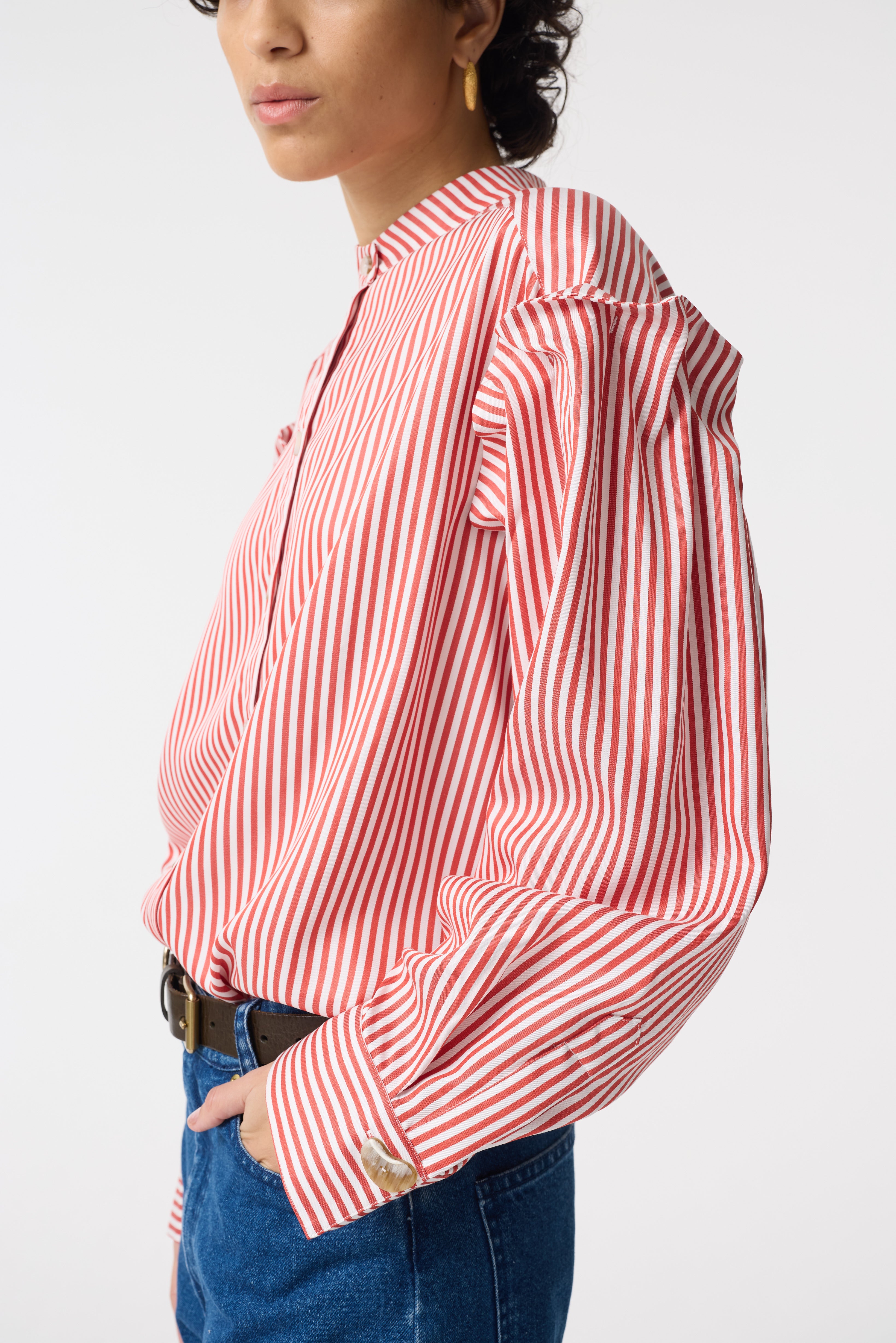 KAIA RED STRIPE SHIRT