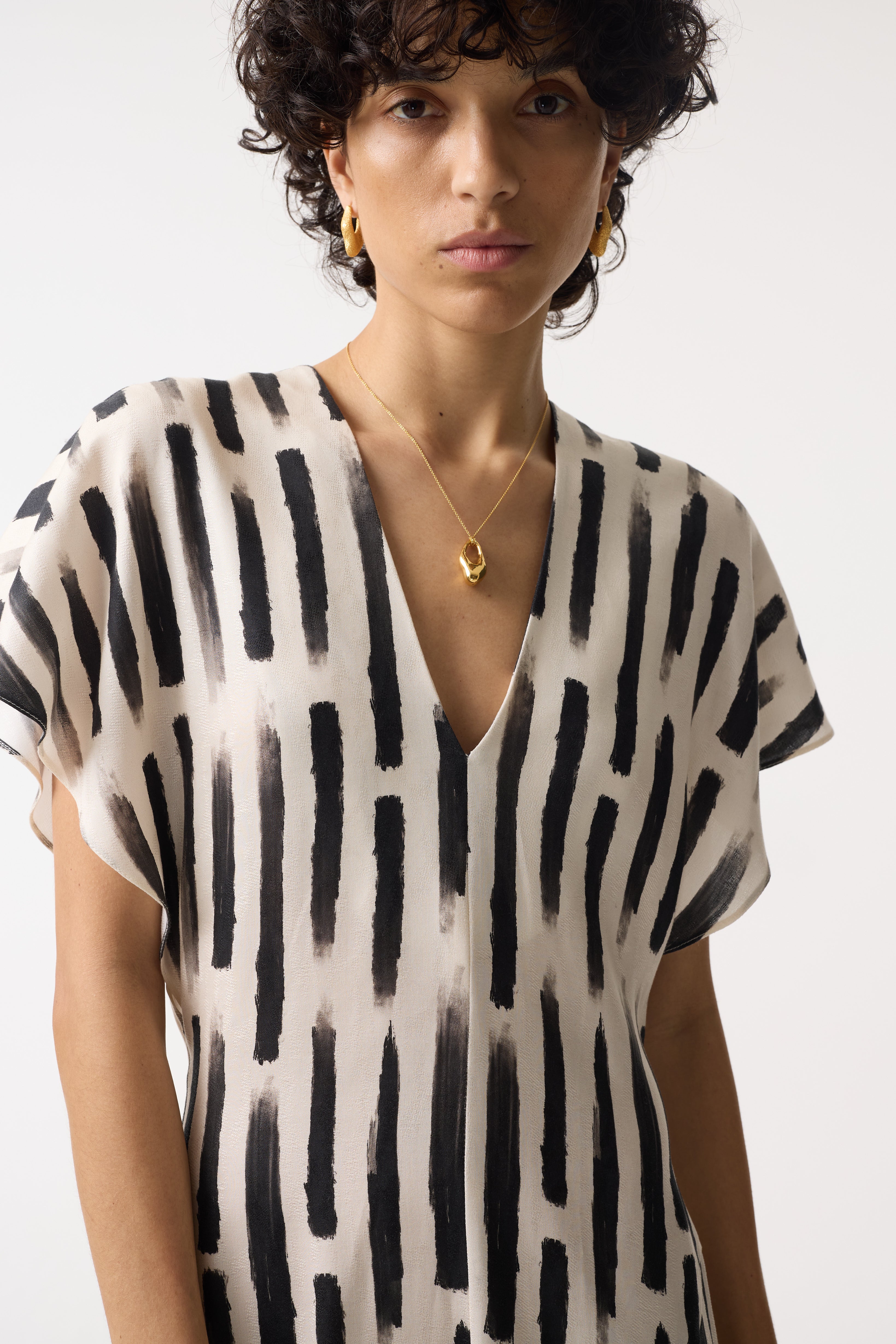 HOLLIE BRUSH STROKE PRINT DRESS