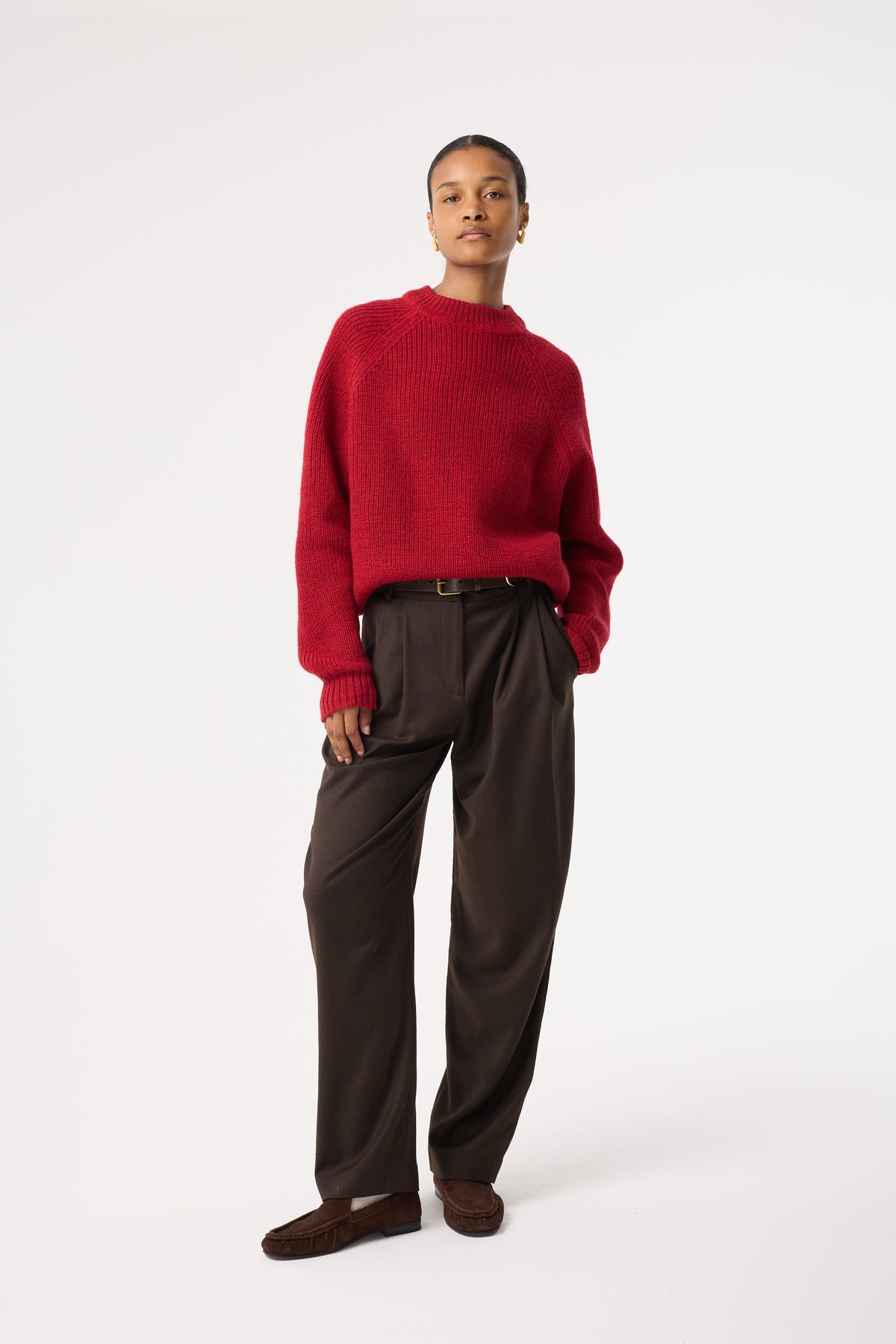 ATTICUS RED WOOL JUMPER