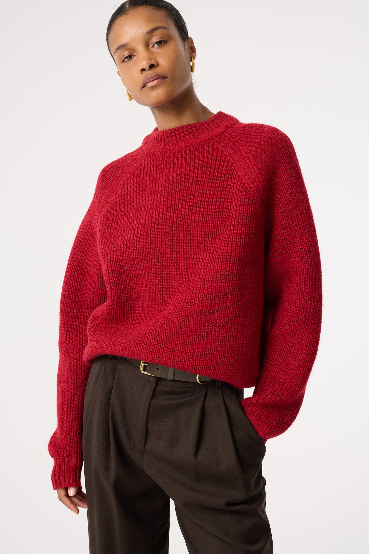 ATTICUS RED WOOL JUMPER