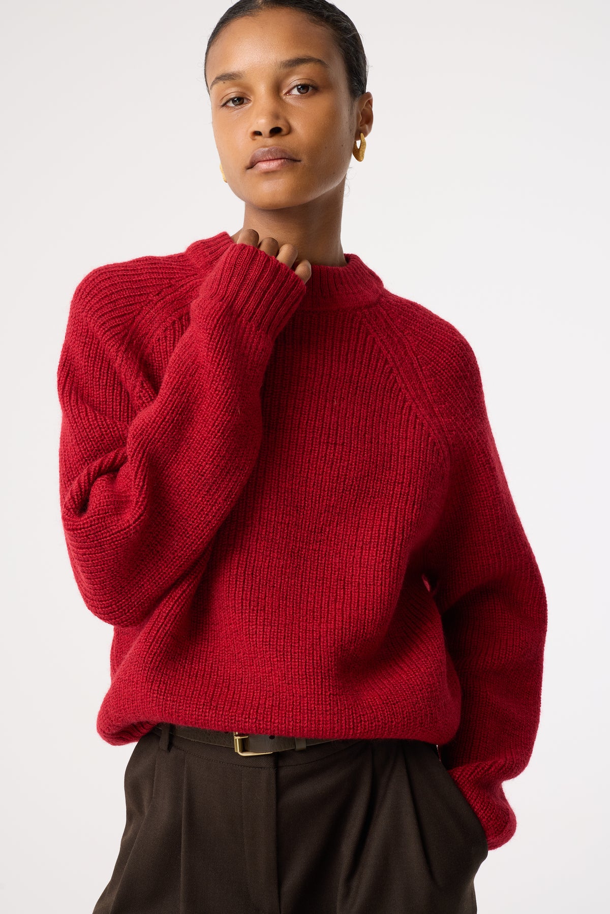 ATTICUS RED WOOL JUMPER