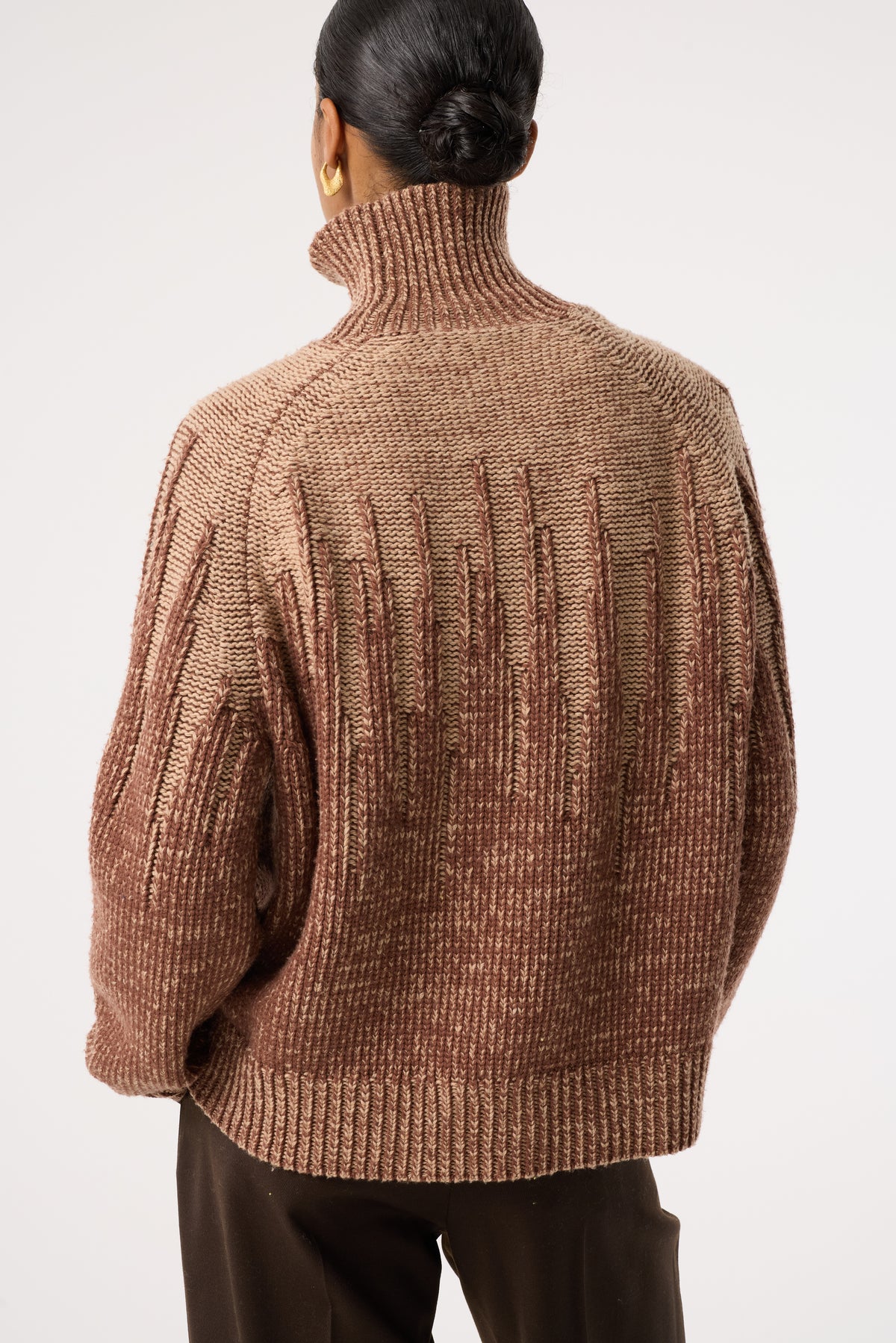 EMERIE BROWN CONTRAST JUMPER