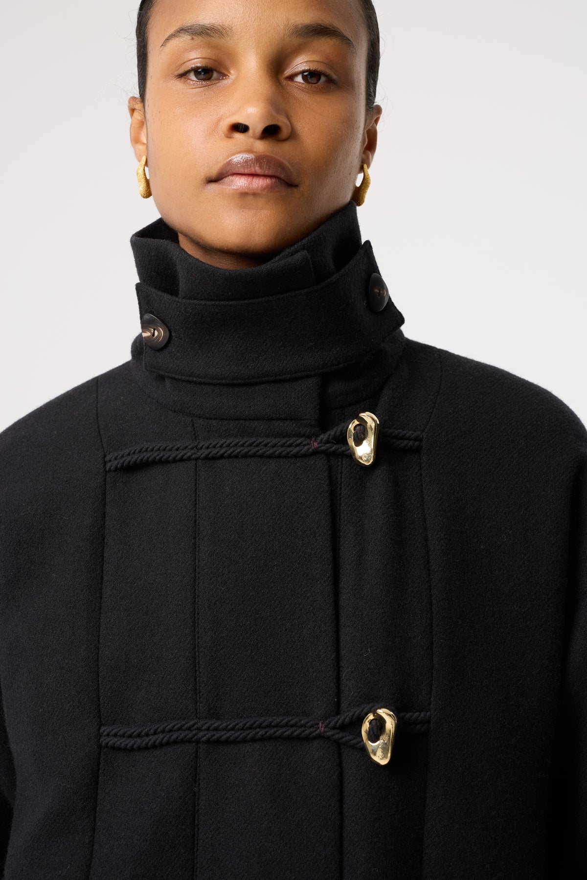 MALIA BLACK WOOL COAT