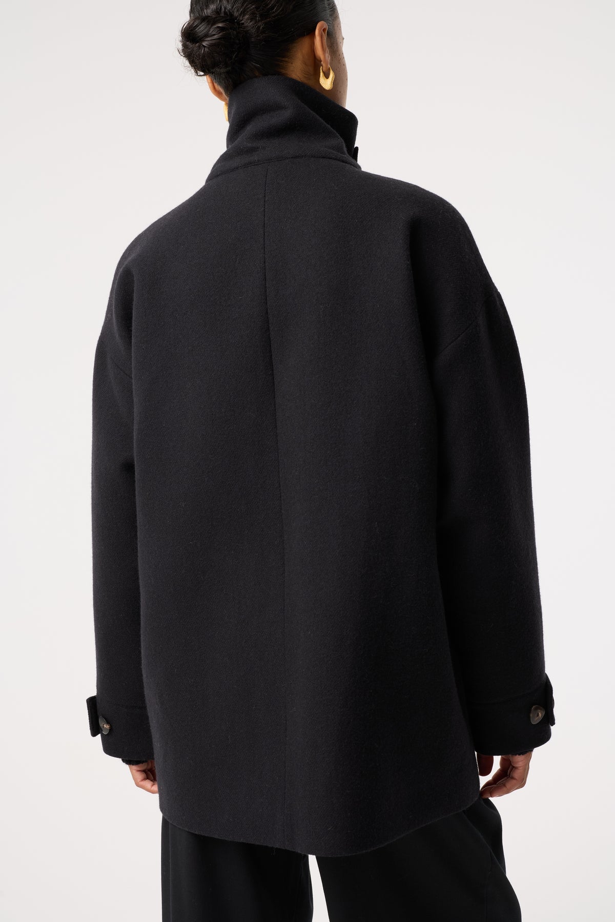 MALIA BLACK WOOL COAT