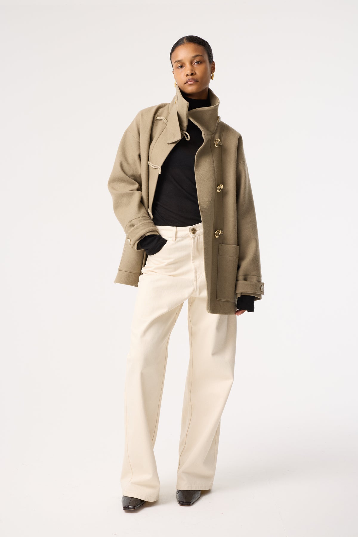 MALIA WARM GREY WOOL COAT