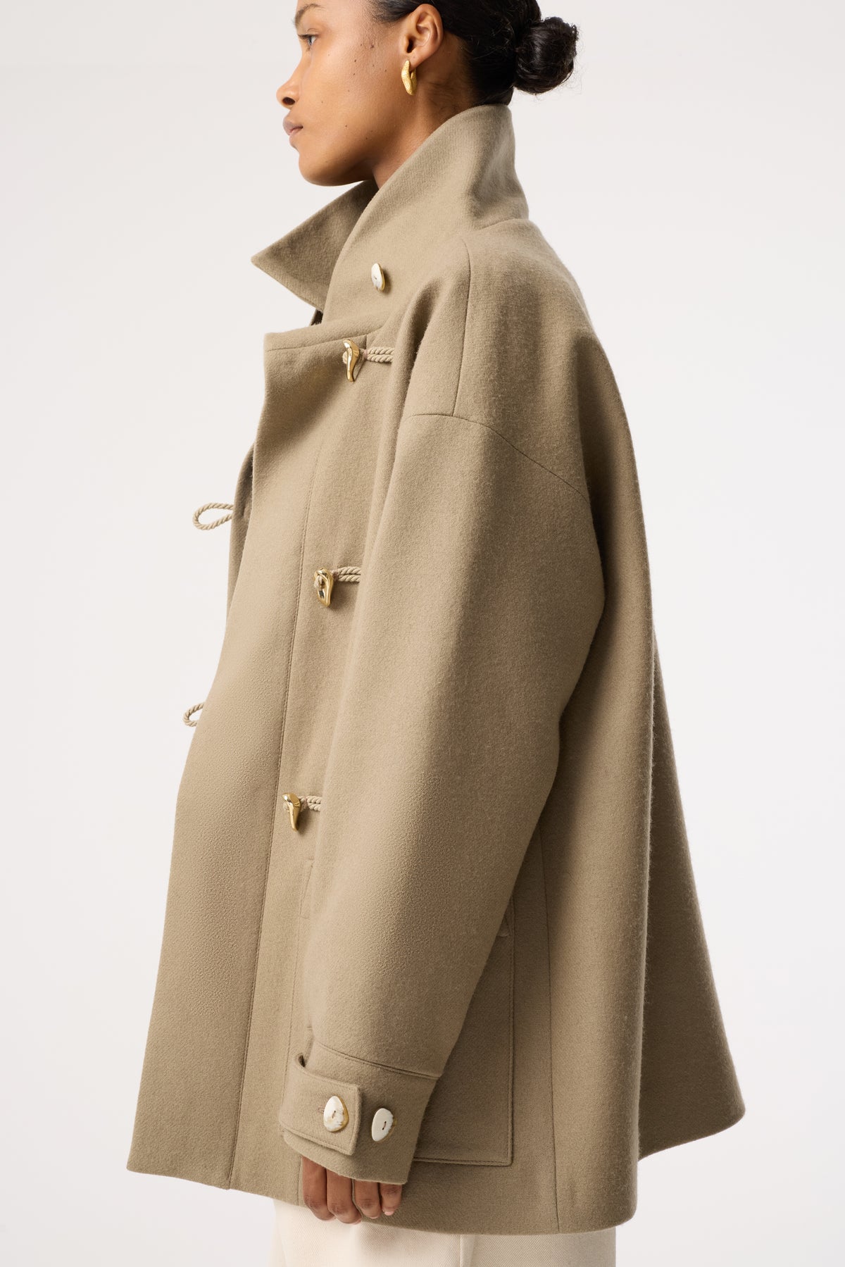 MALIA WARM GREY WOOL COAT
