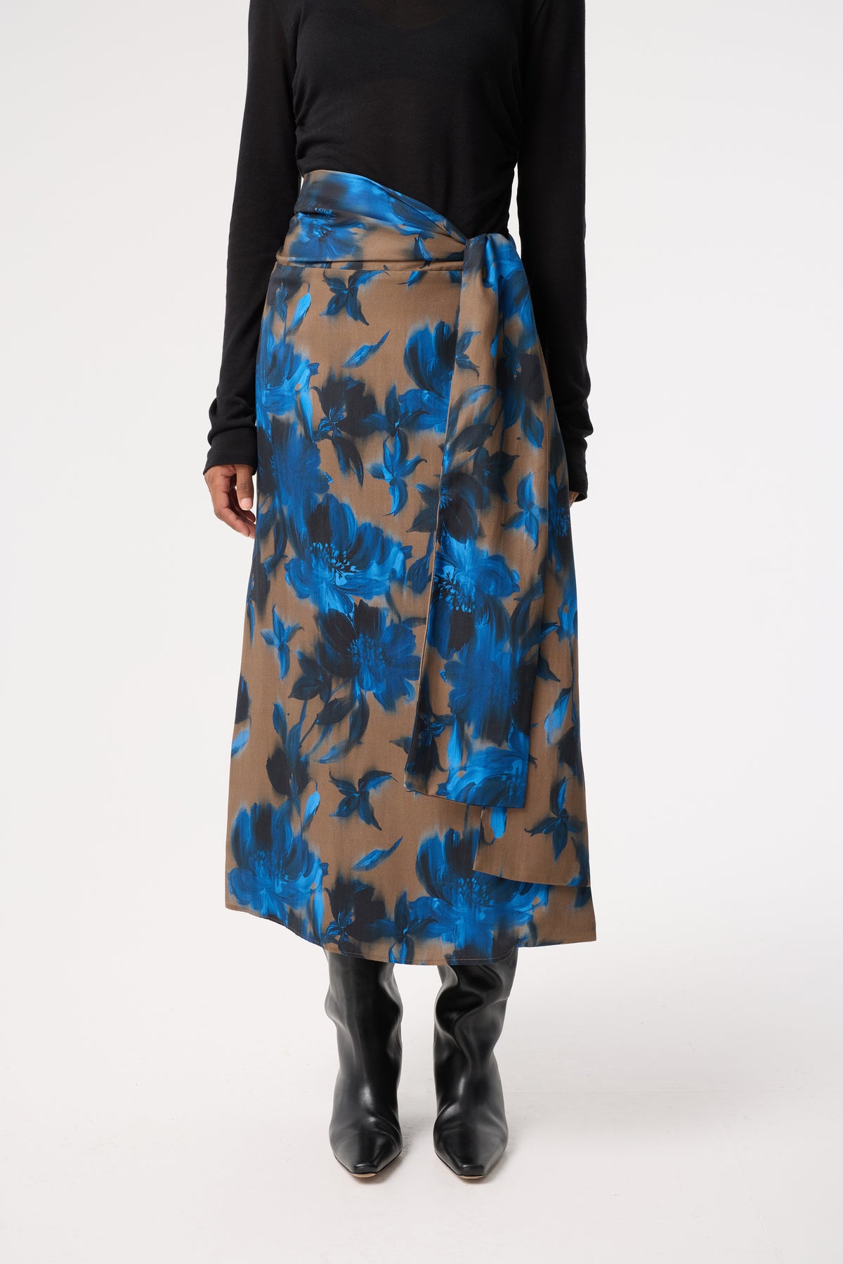 SABINA BLURRED FLORAL PRINT SKIRT