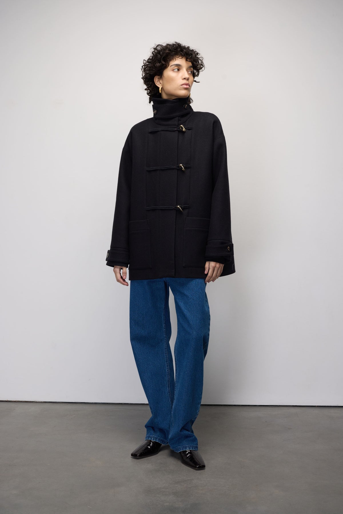 MALIA BLACK WOOL COAT