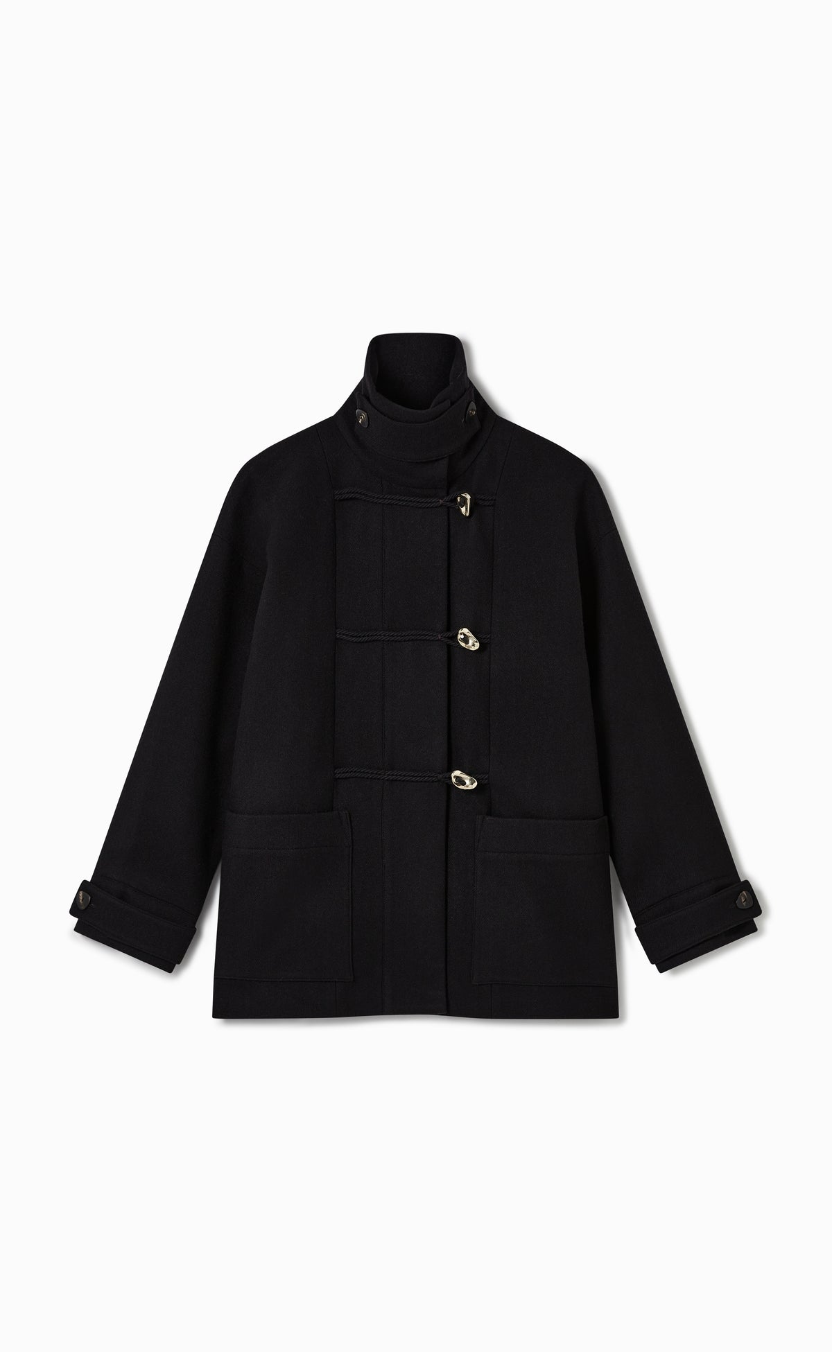 MALIA BLACK WOOL COAT