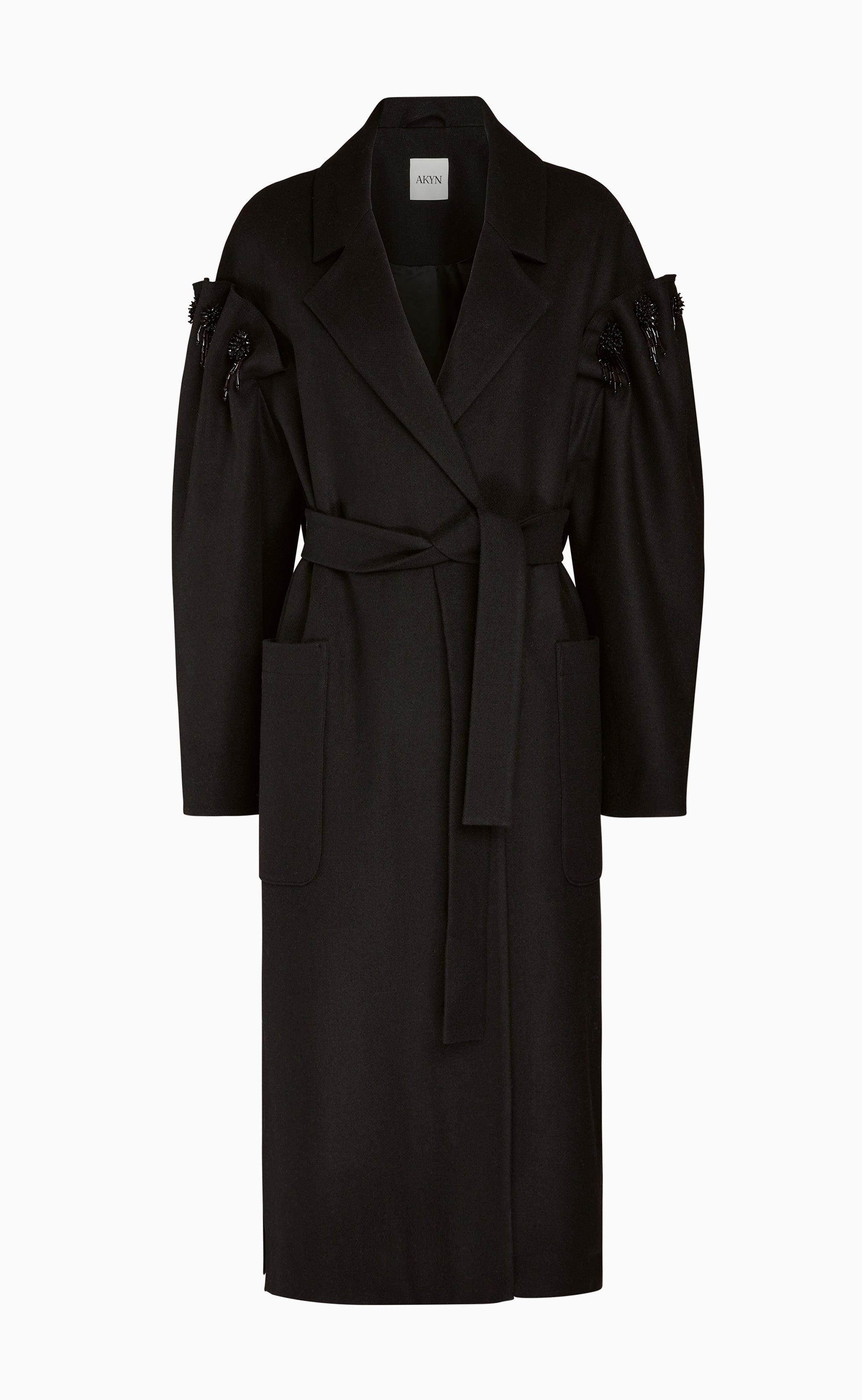 ZARIA BLACK WOOL COAT
