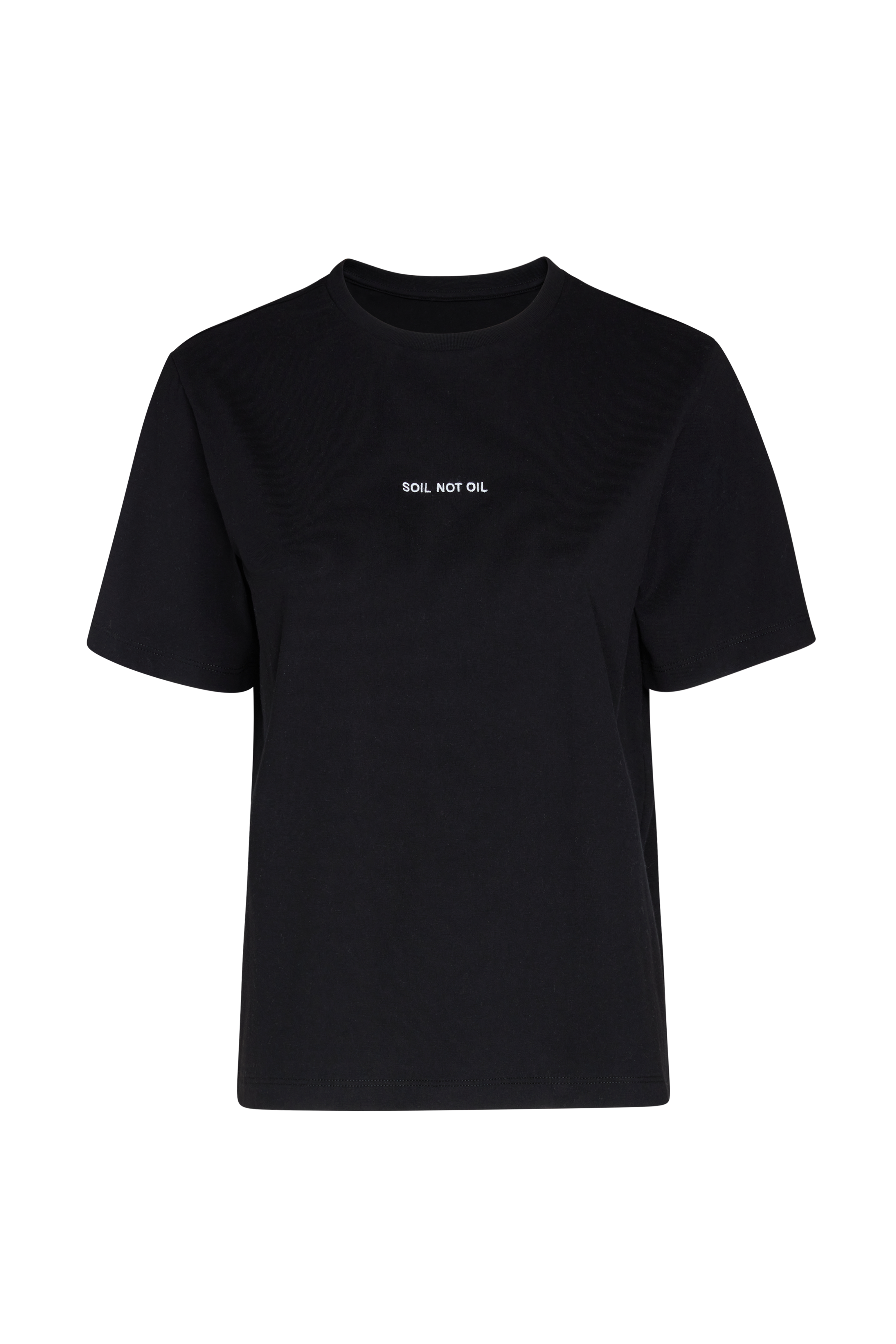 ADRIA 'SOIL NOT OIL' BLACK T-SHIRT