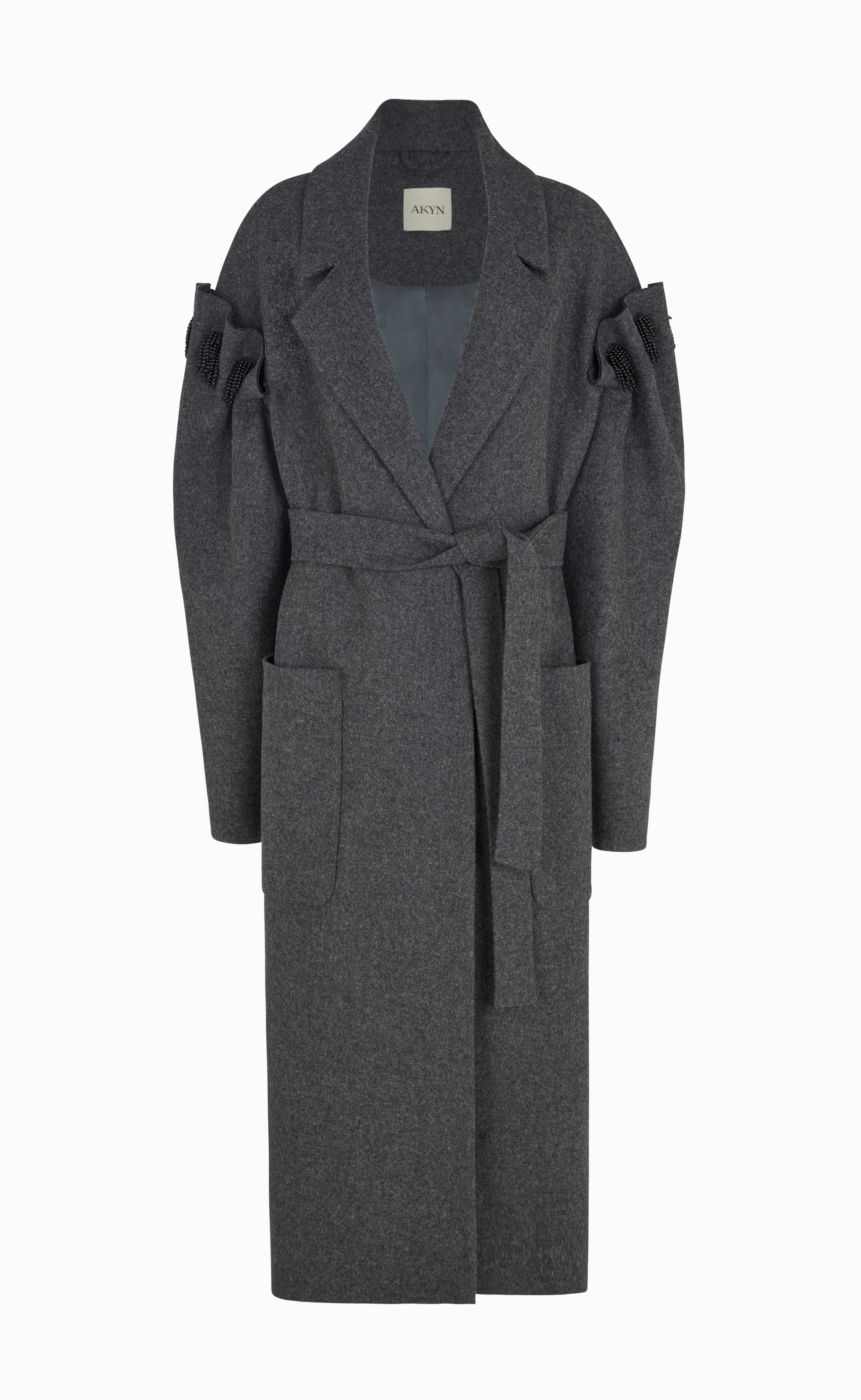 ZARIA GREY WOOL COAT