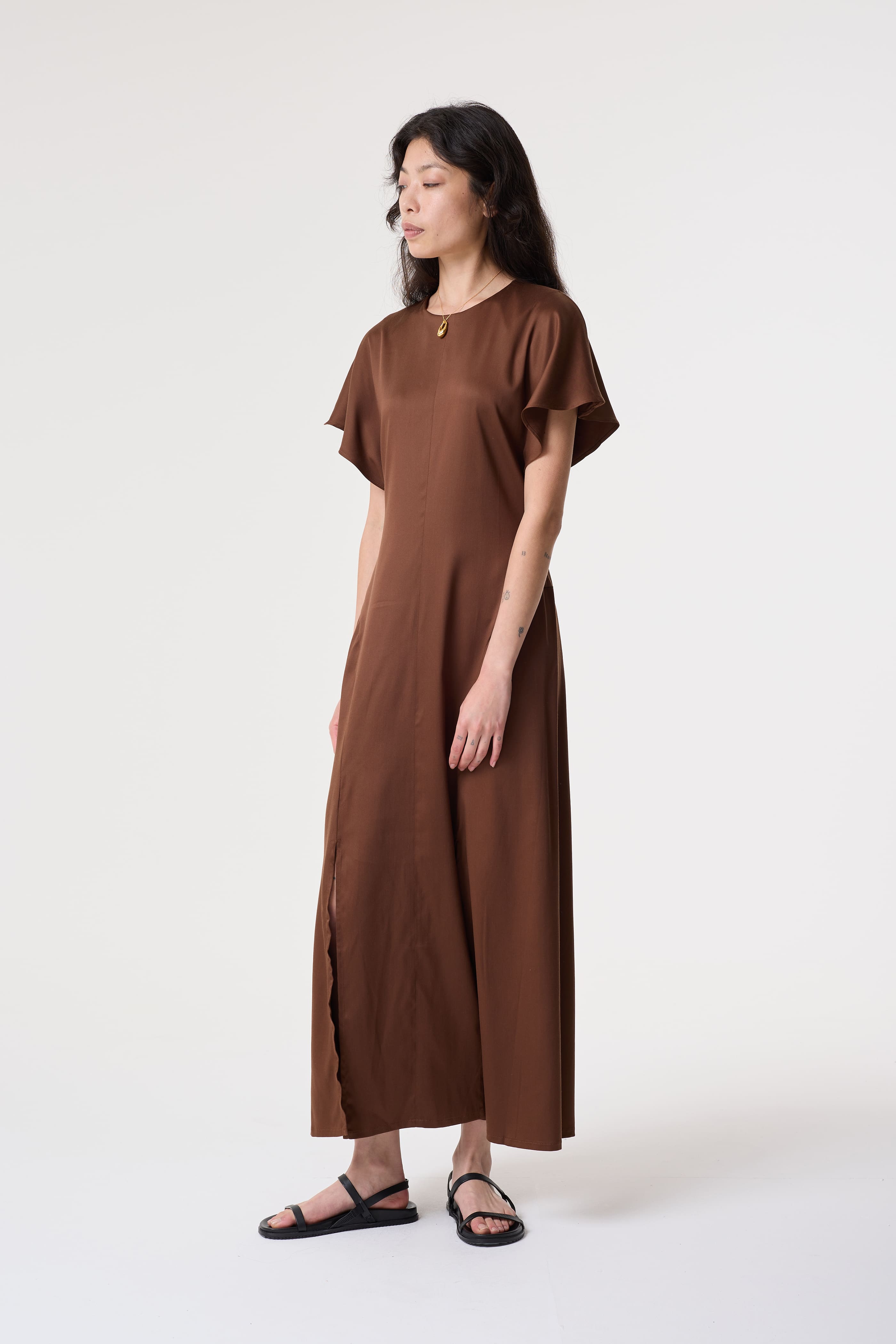 Maisie Brown Dress | Contemporary Occasionwear | AKYN