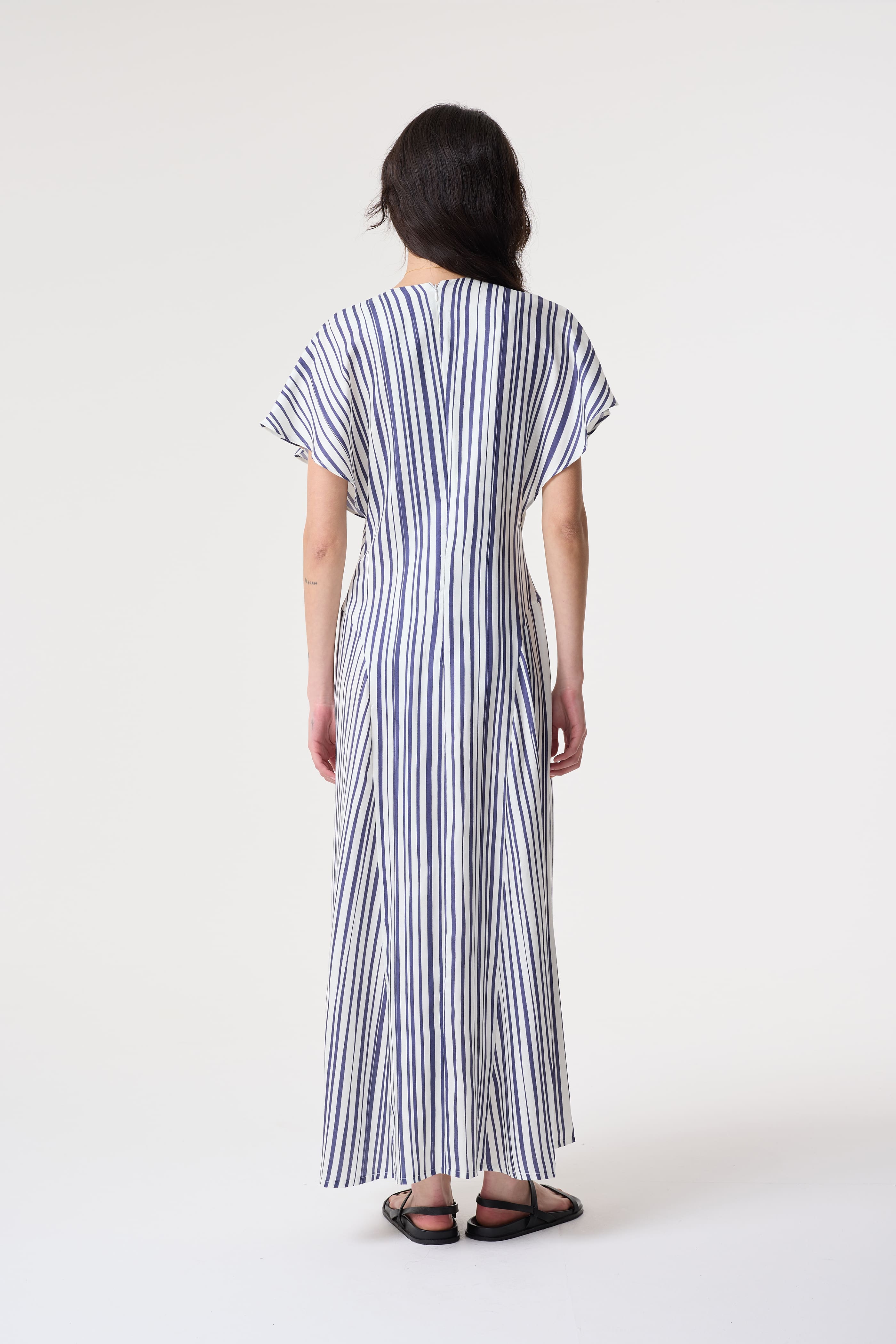 MAISIE NAVY IRREGULAR PRINT DRESS