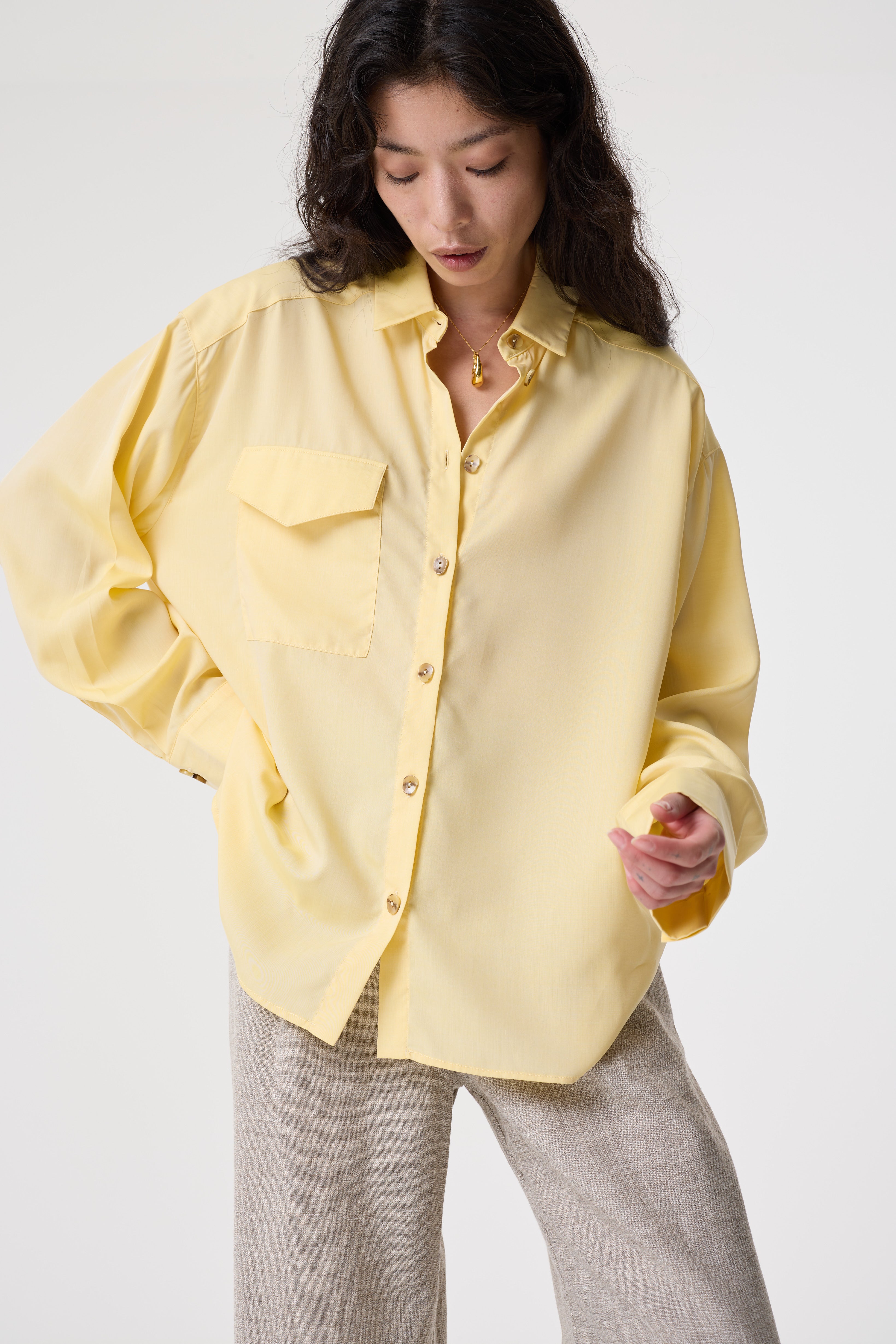 Robyn Butter Yellow Shirt | 100% TENCEL™ Lyocell | AKYN
