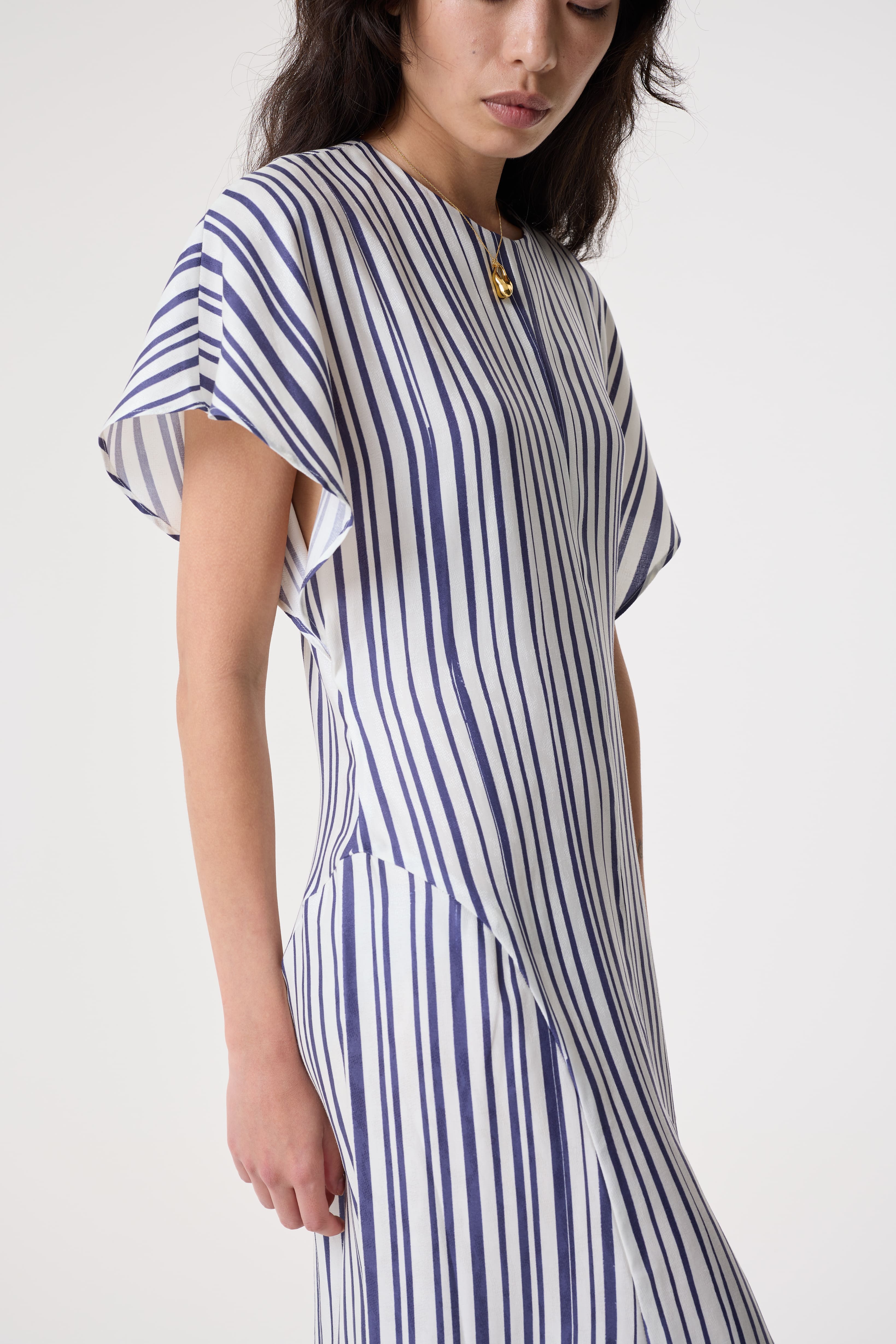 MAISIE NAVY IRREGULAR PRINT DRESS