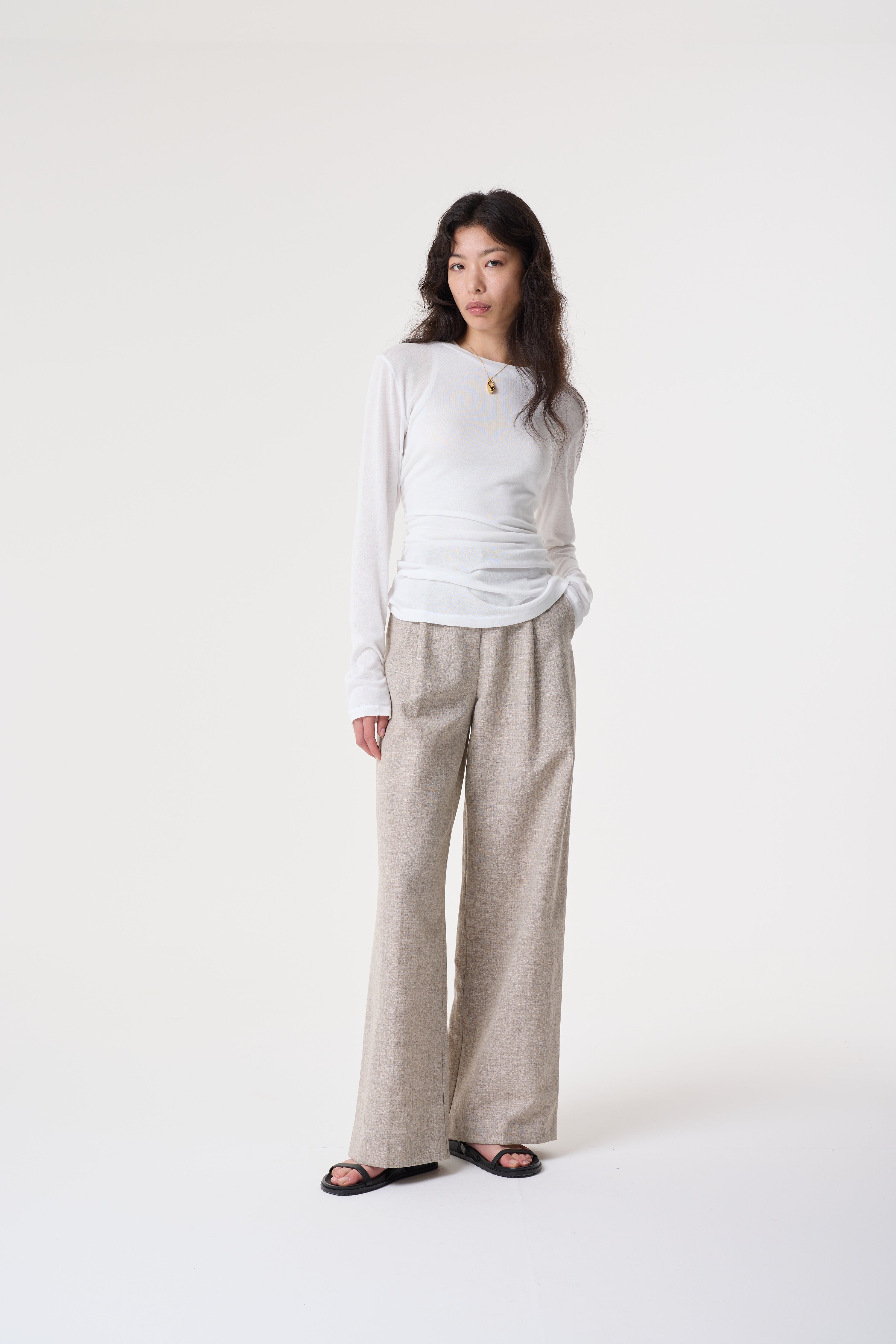 CHIARA GREY UNDYED TROUSERS