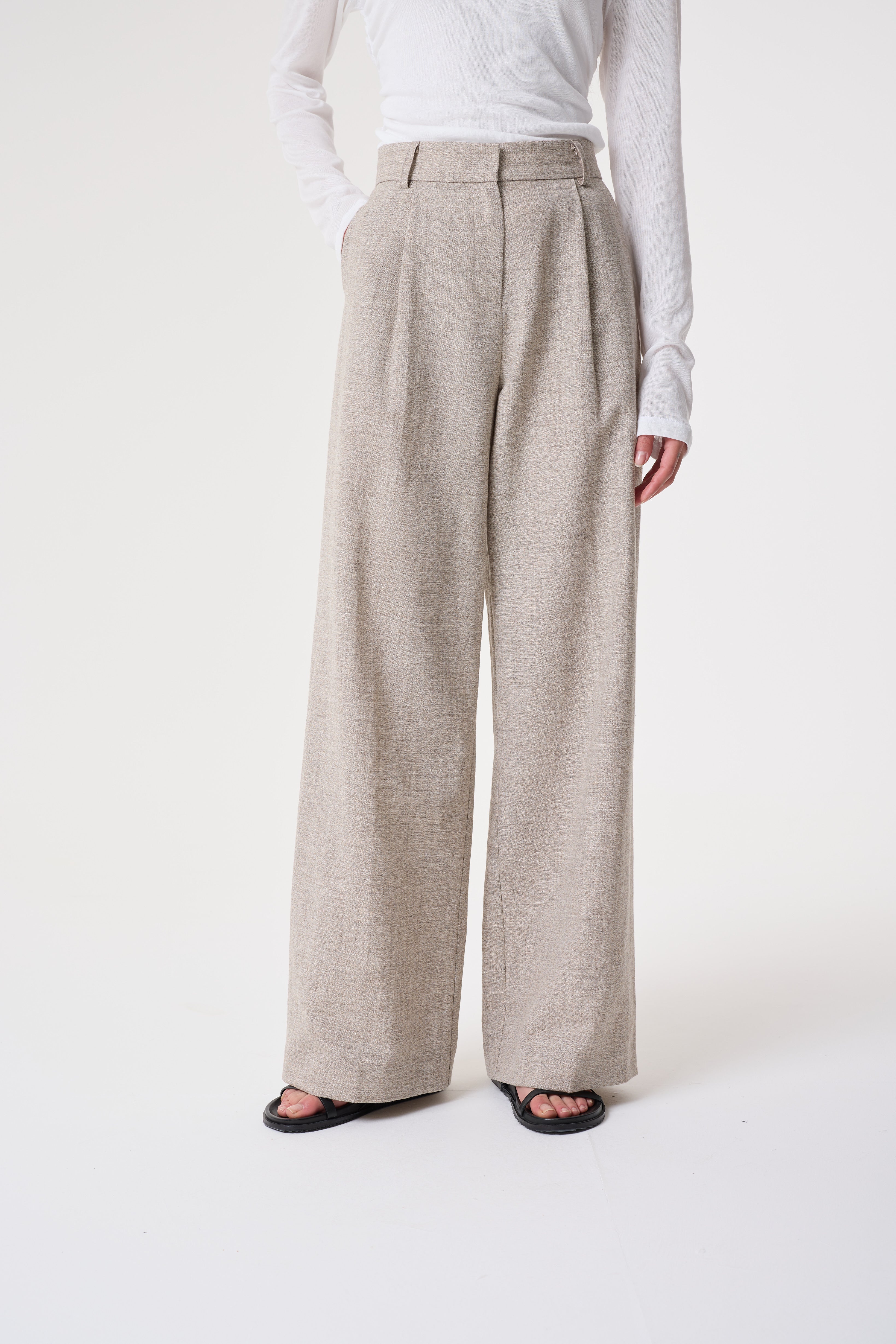 PERLA GREY UNDYED TROUSERS