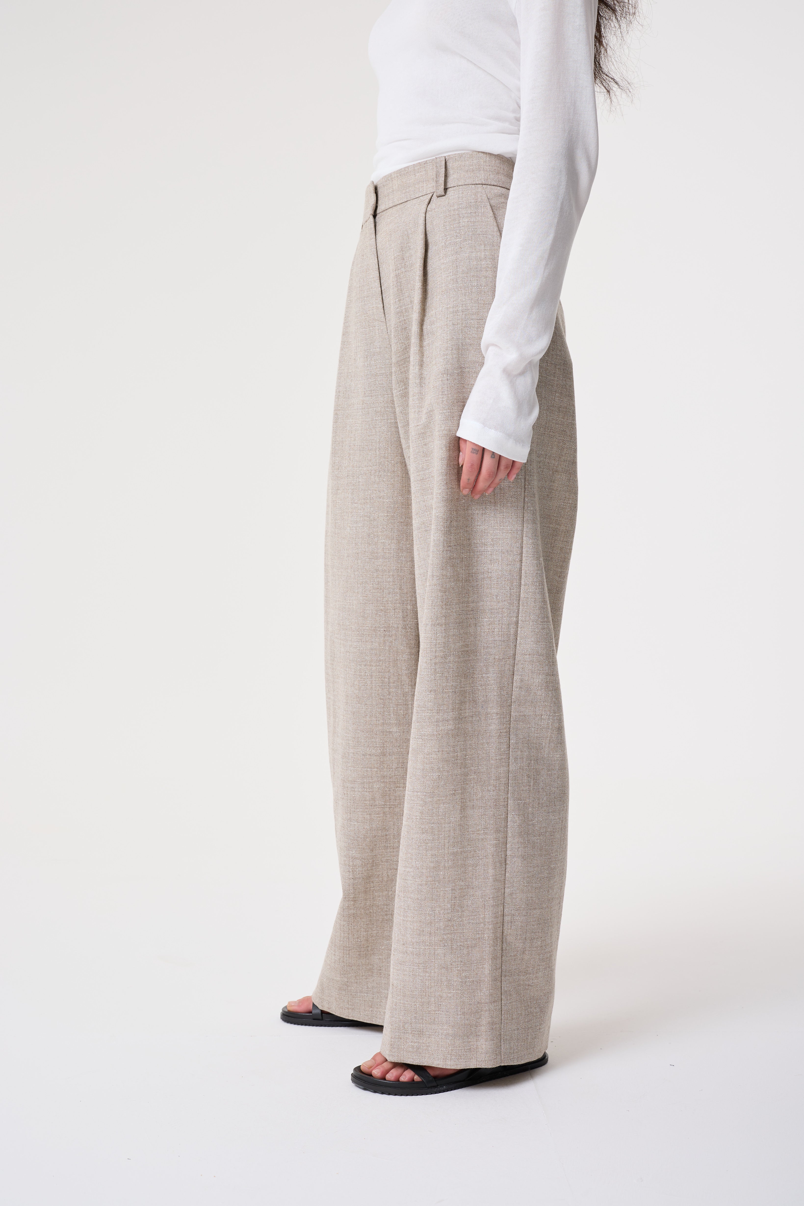PERLA GREY UNDYED TROUSERS