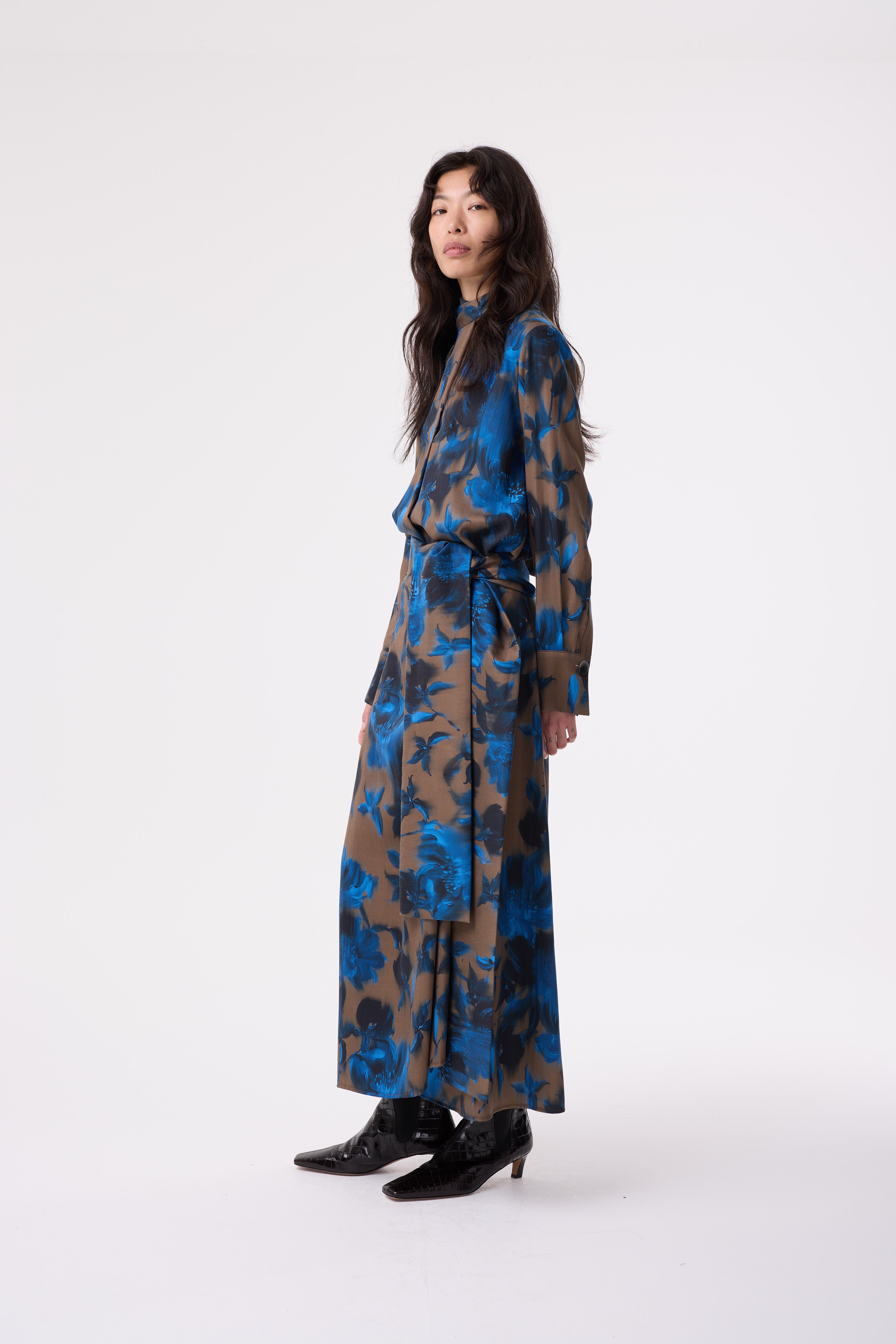 VIOLA BLURRED FLORAL PRINT BLOUSE