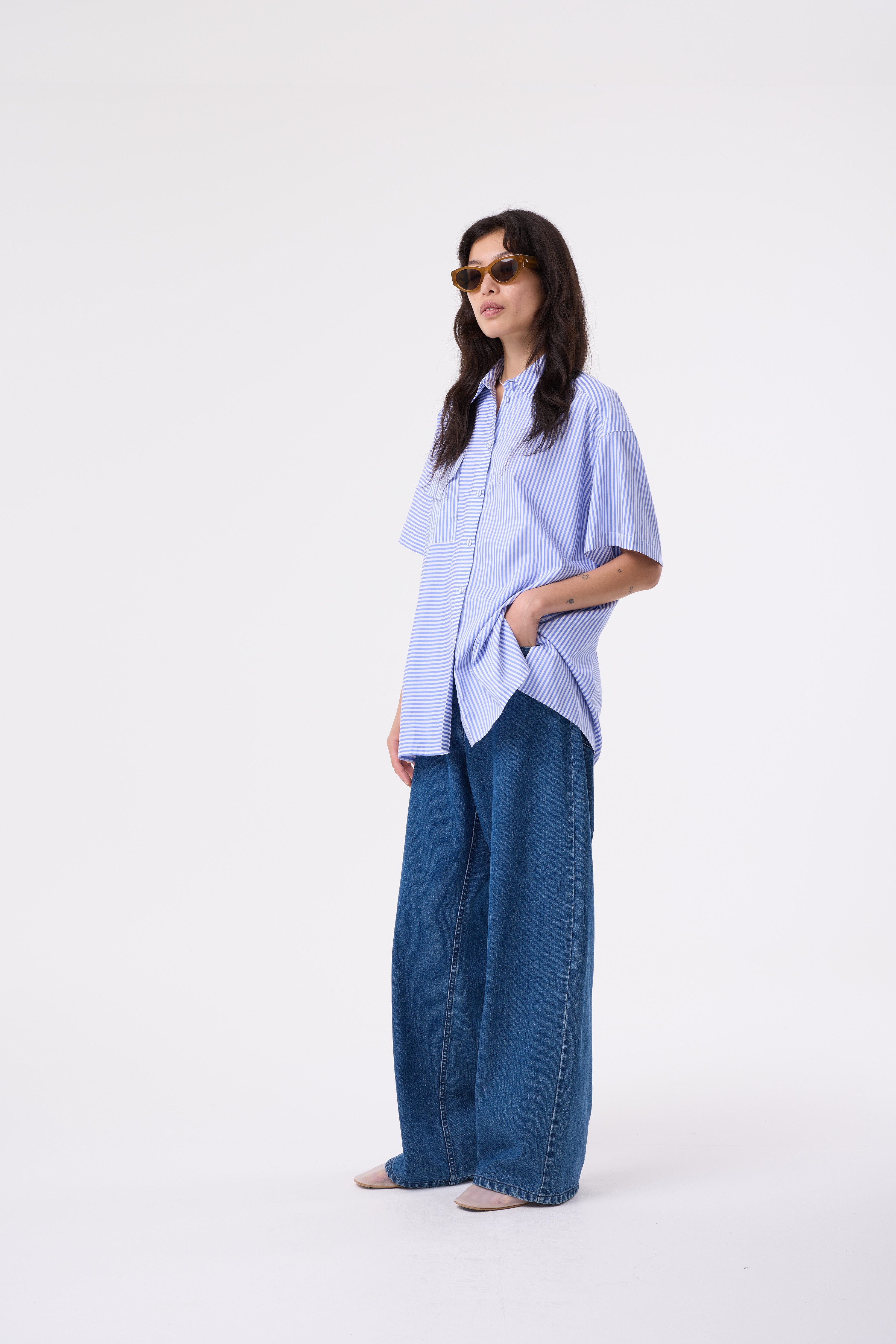 RAINA BLUE STRIPE SHIRT