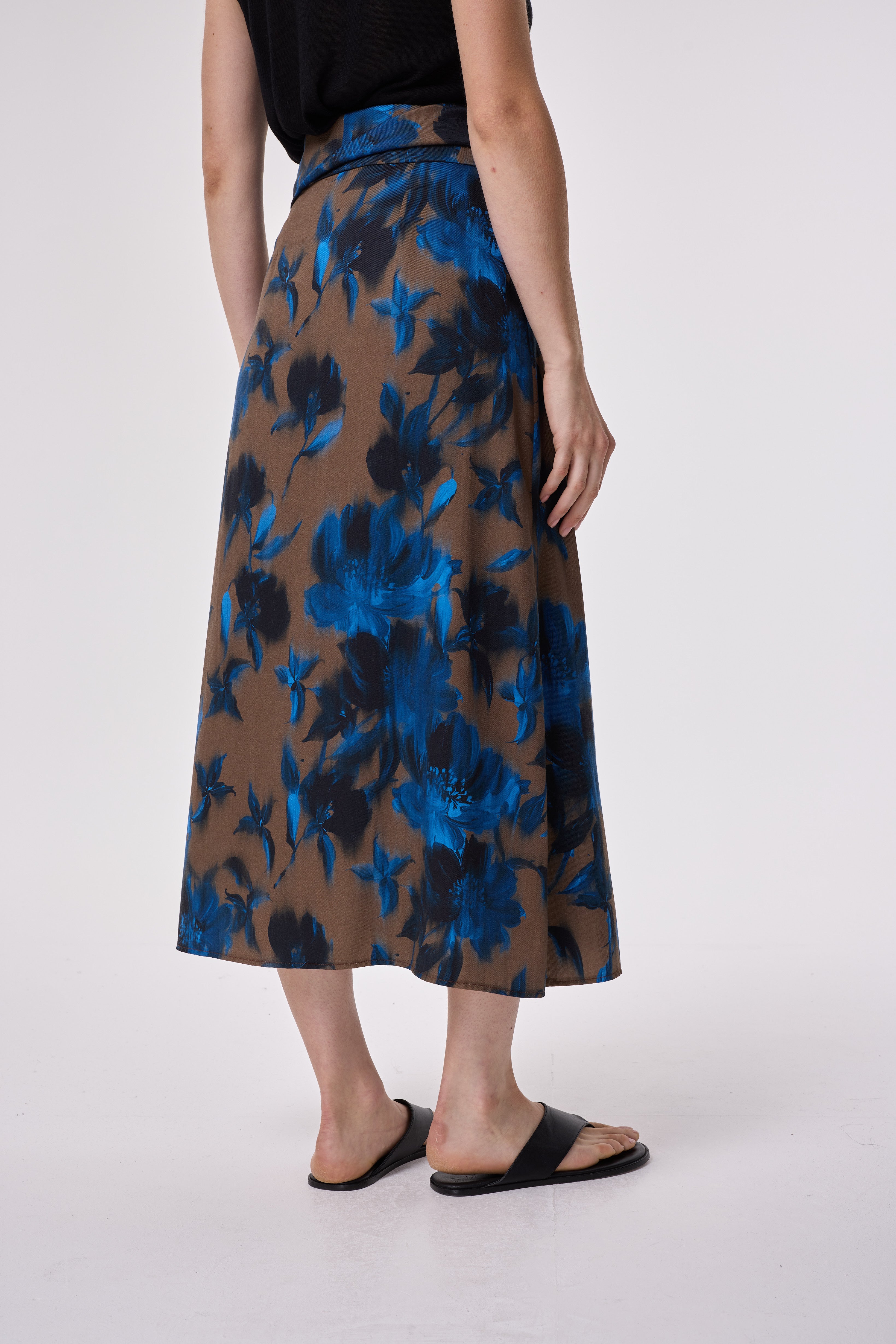 SABINA BLURRED FLORAL PRINT SKIRT