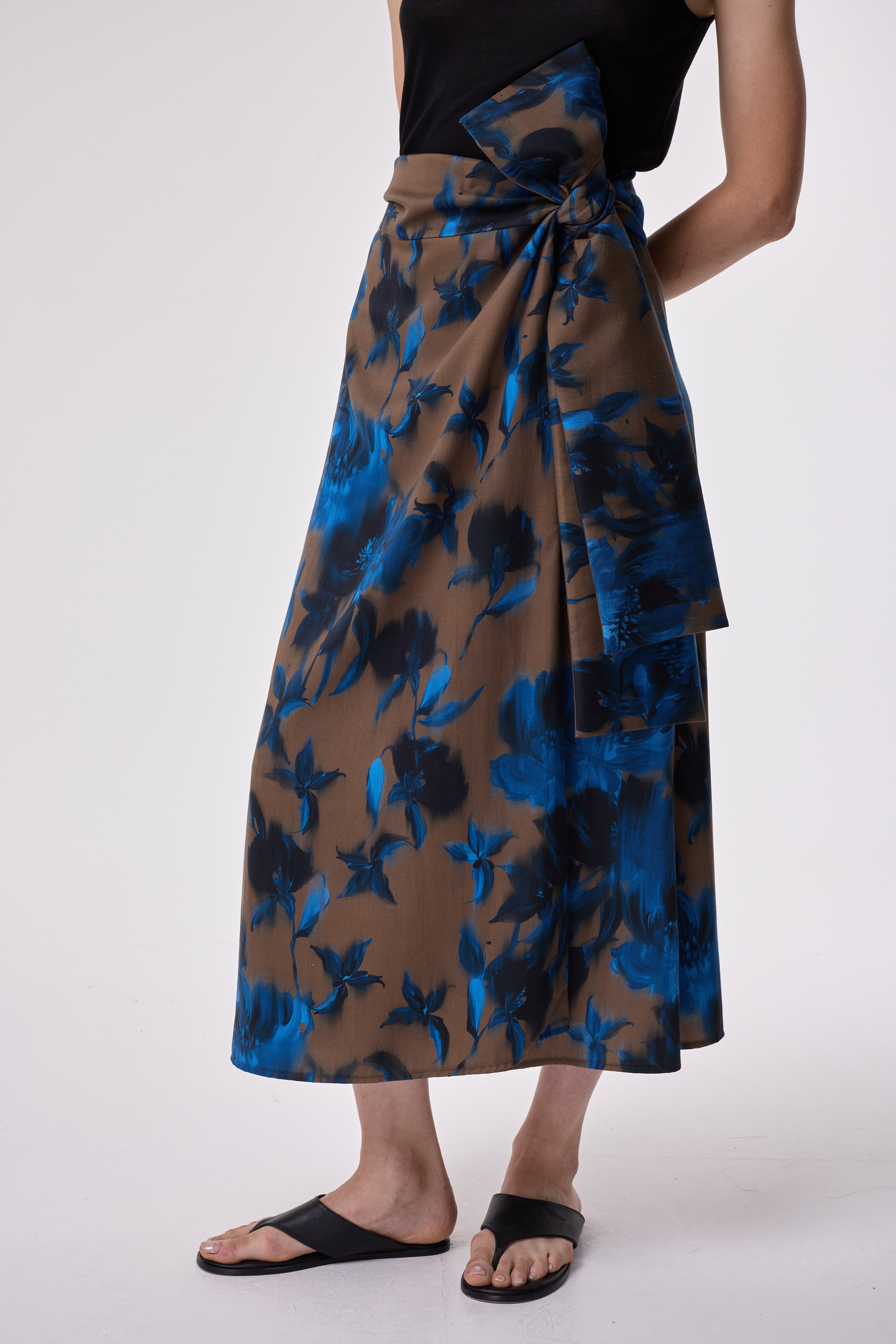 SABINA BLURRED FLORAL PRINT SKIRT