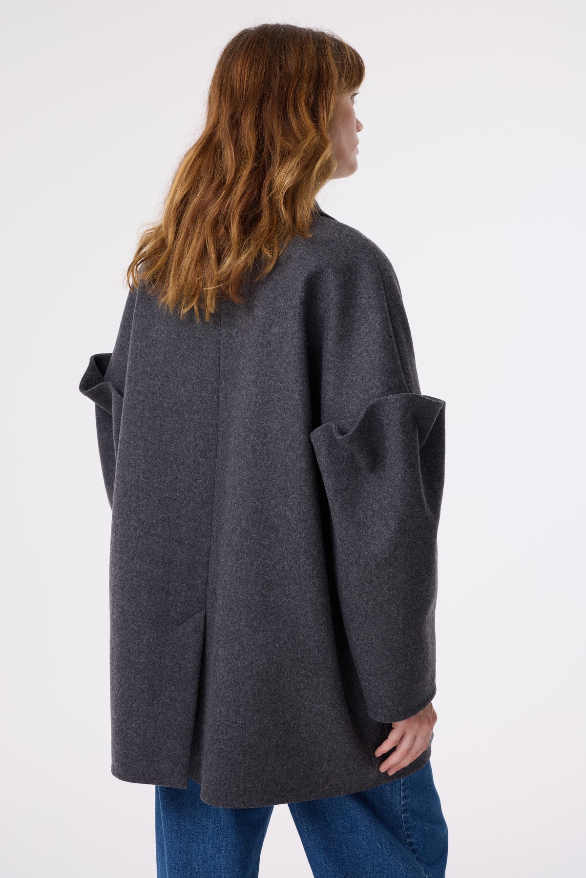 ALBIE CHARCOAL GREY 100% WOOL COAT