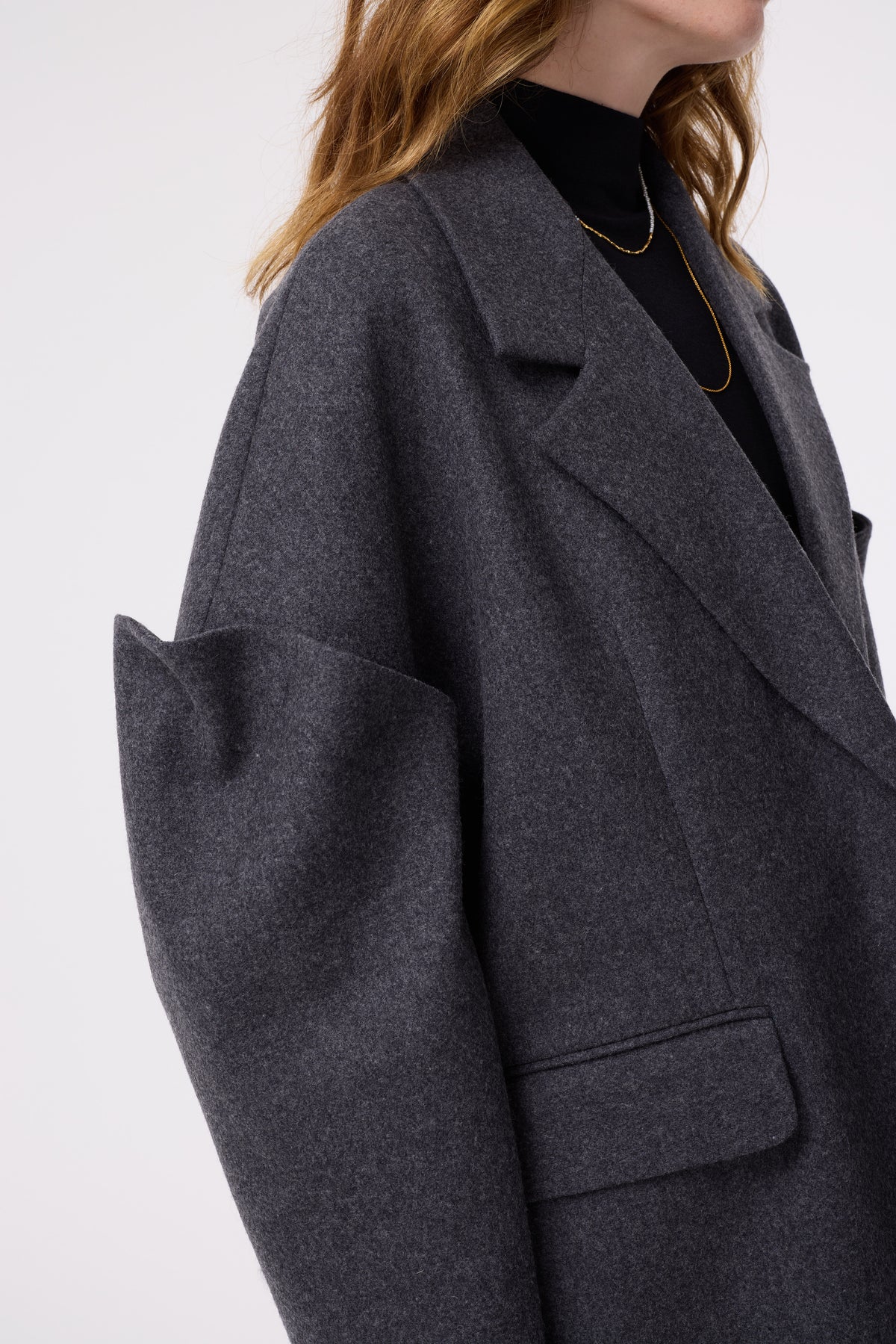 ALBIE CHARCOAL GREY 100% WOOL COAT
