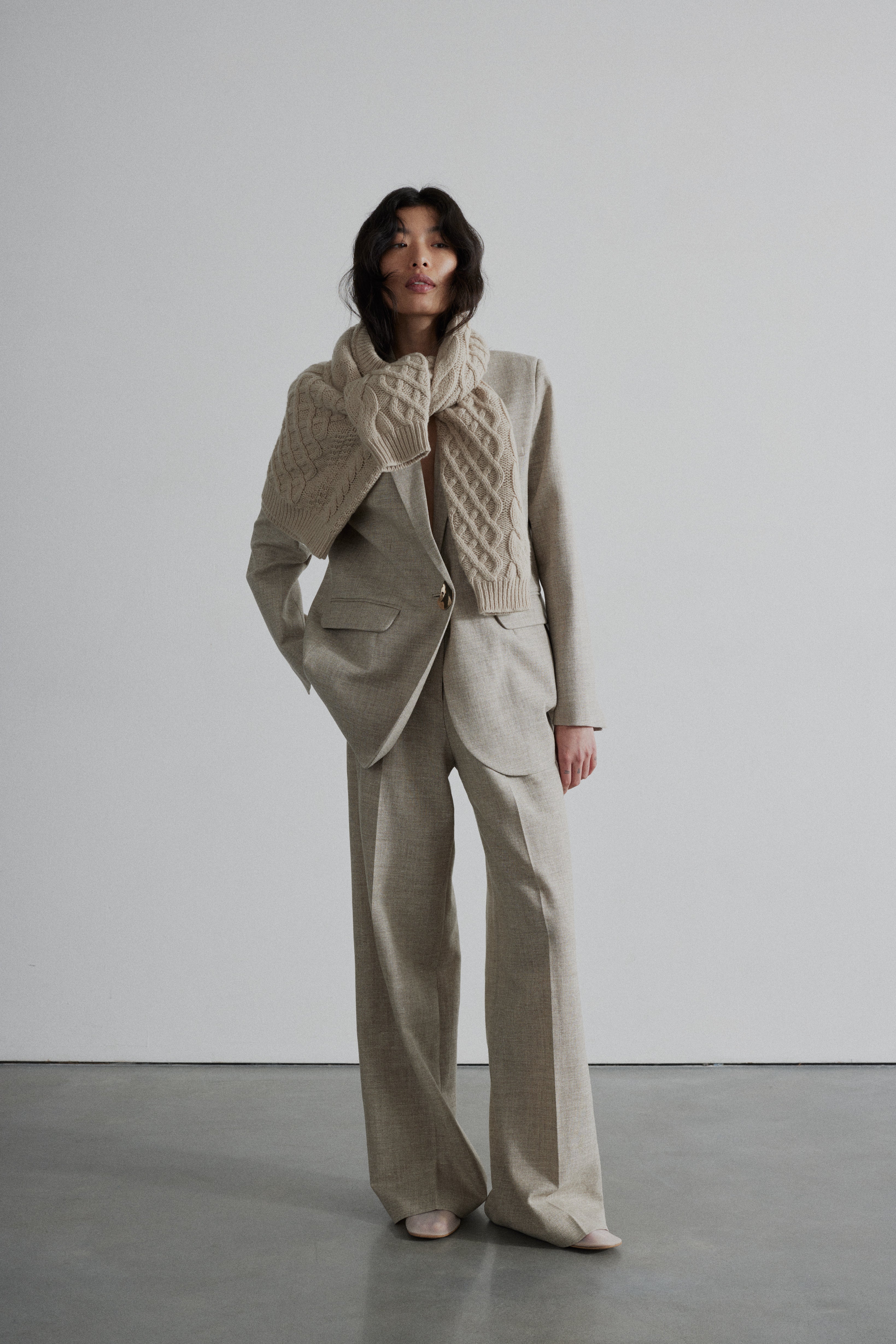 PERLA GREY UNDYED TROUSERS