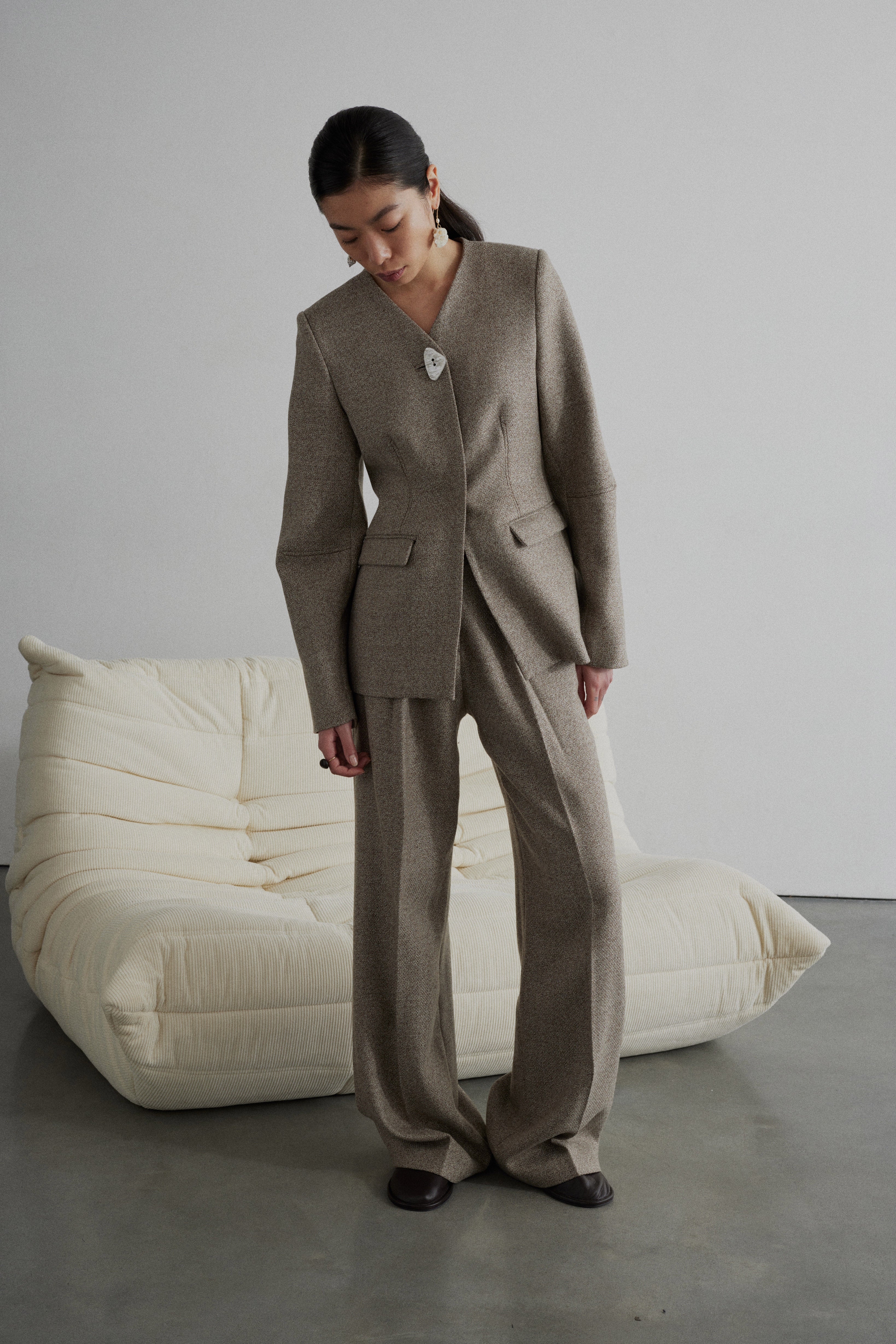PERLA BROWN UNDYED TROUSERS