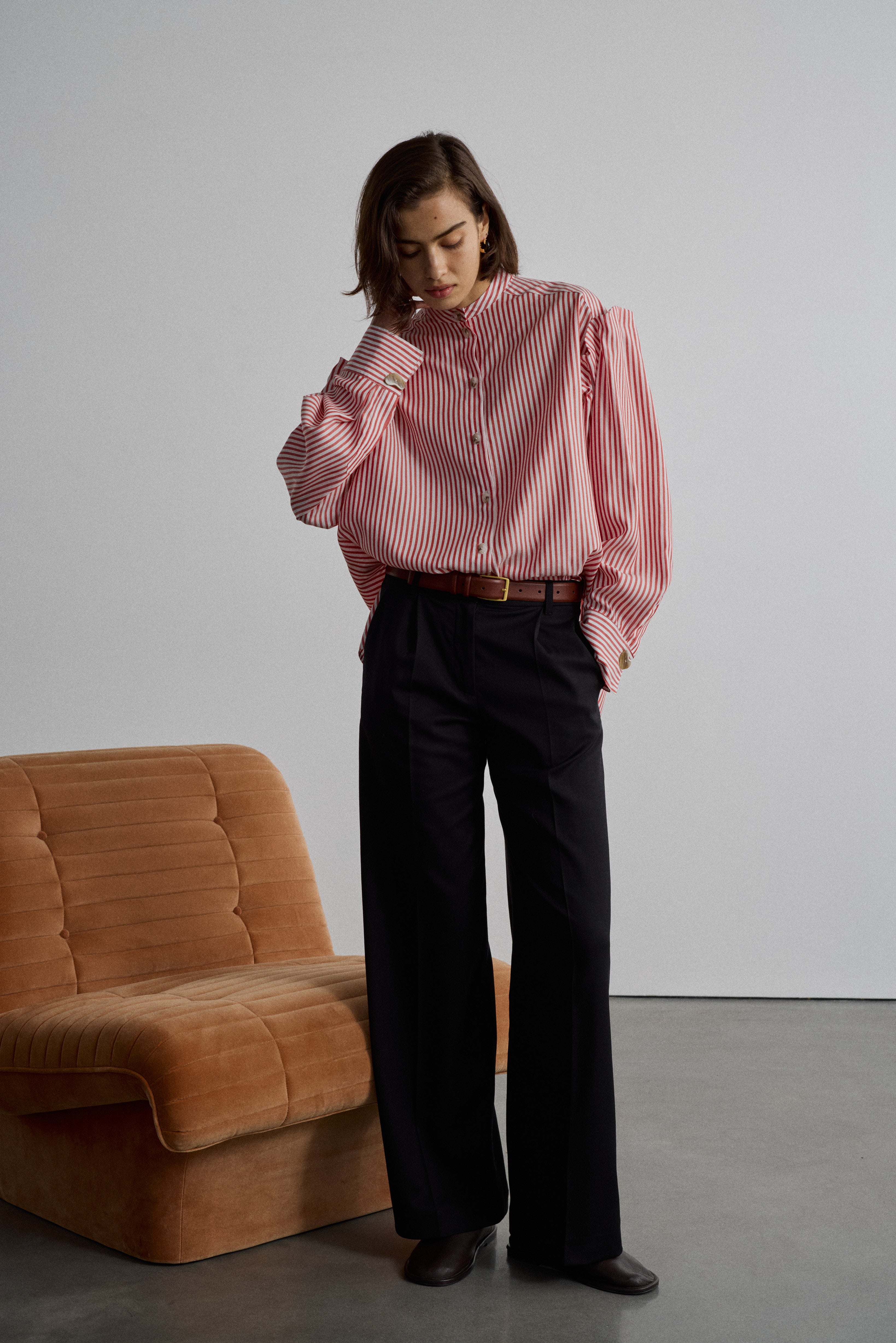 KAIA RED STRIPE SHIRT