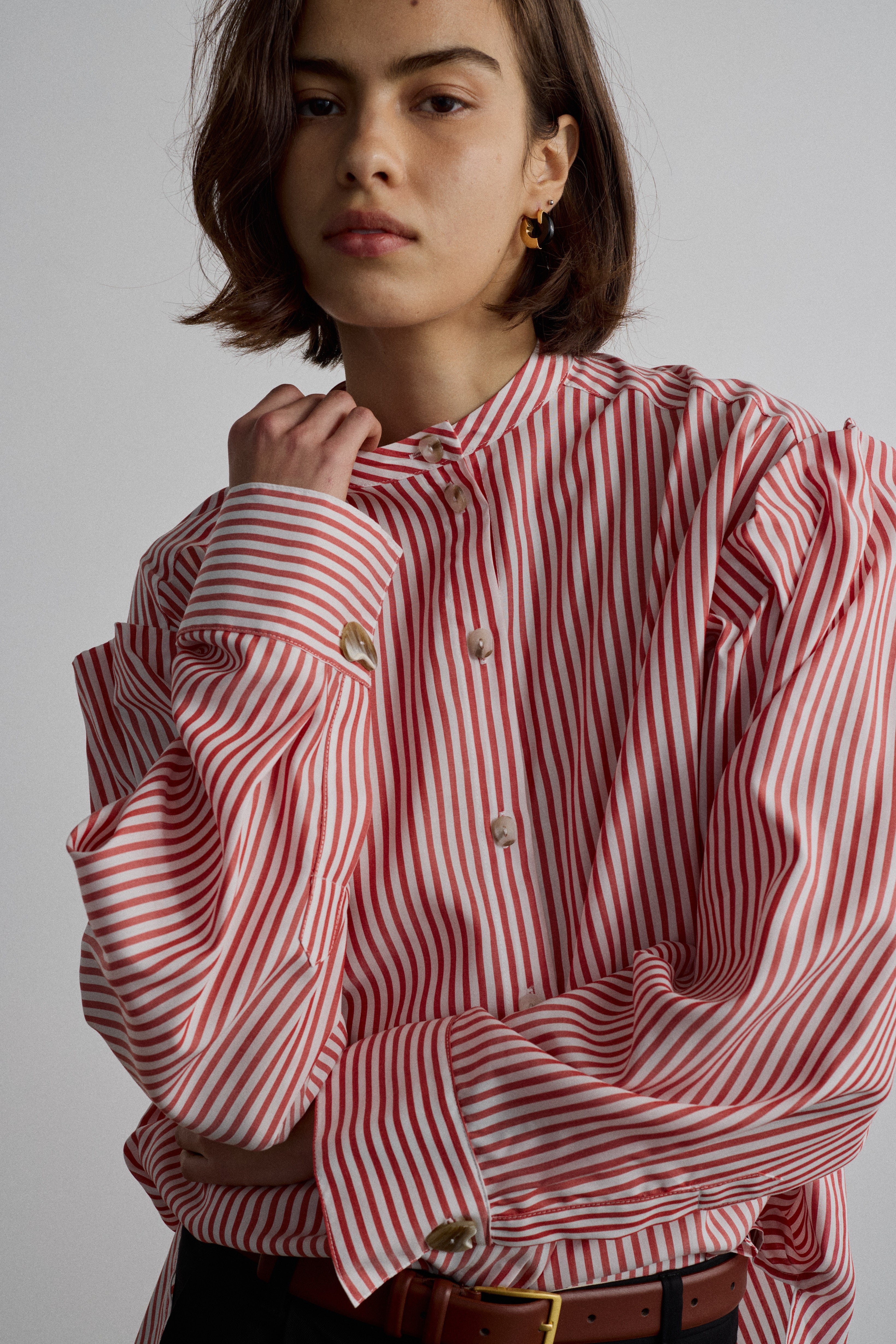 KAIA RED STRIPE SHIRT