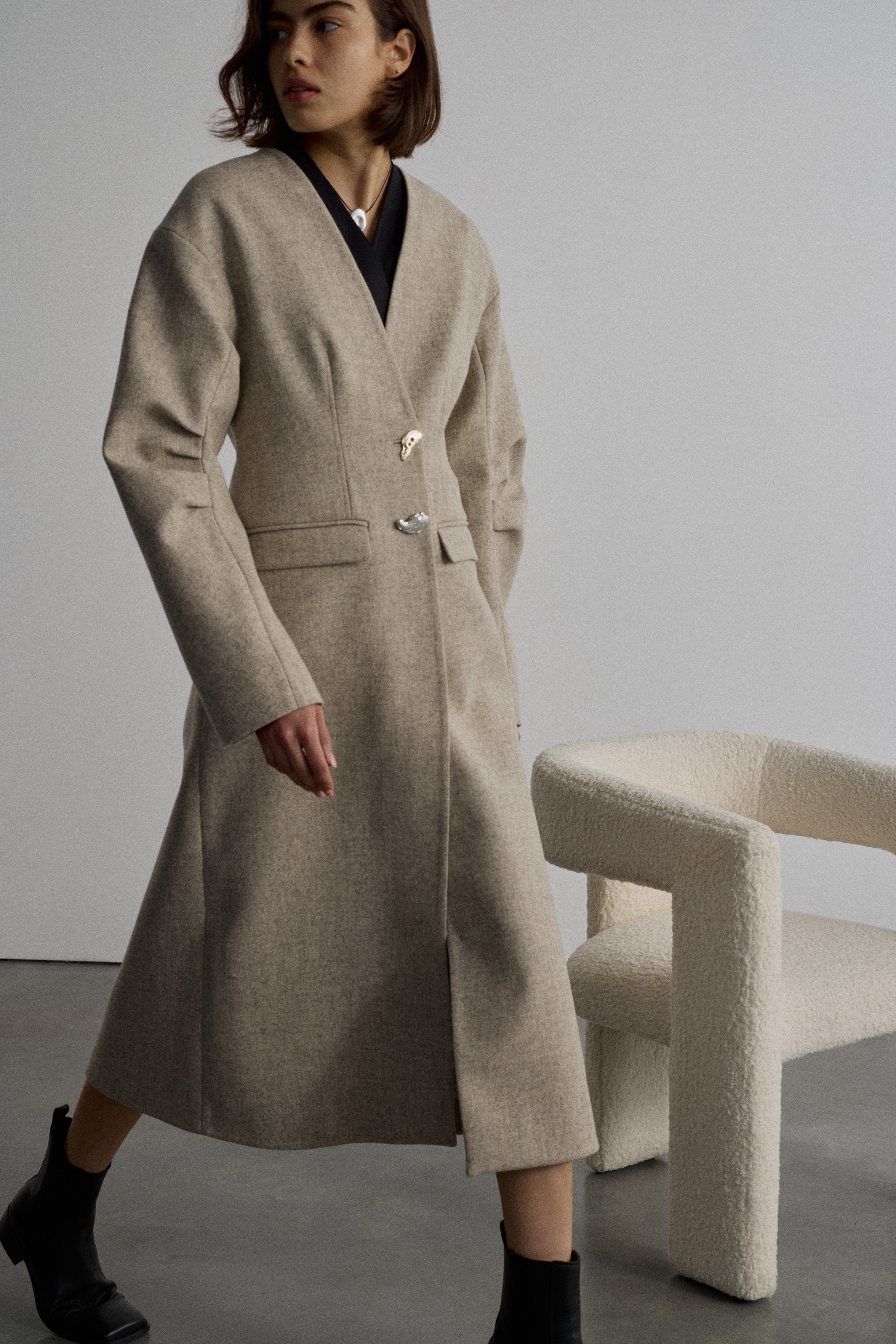 RILEY NATURAL UNDYED COAT