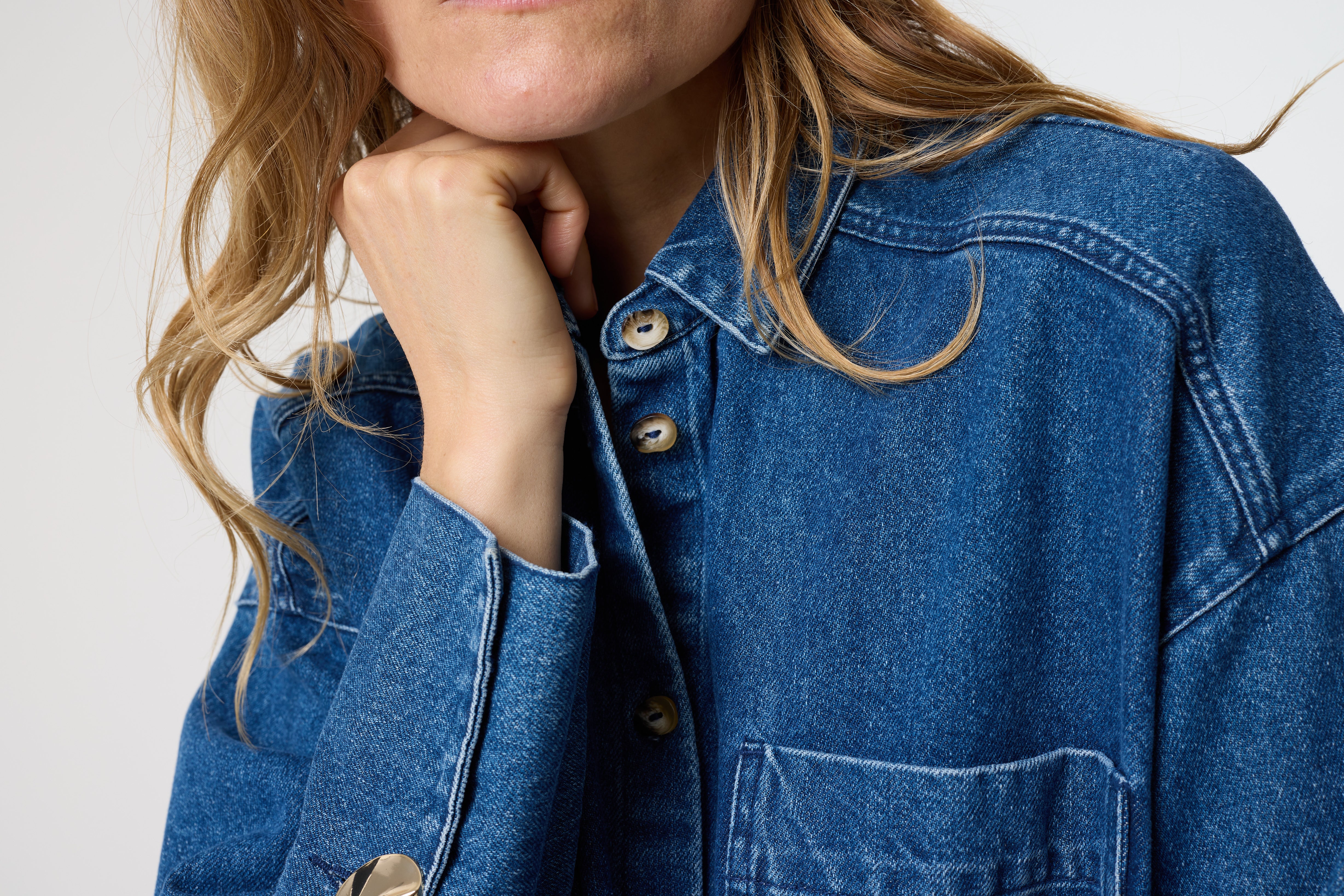 Fenella Oversized Denim Shirt | 100% Recycled Cotton | AKYN