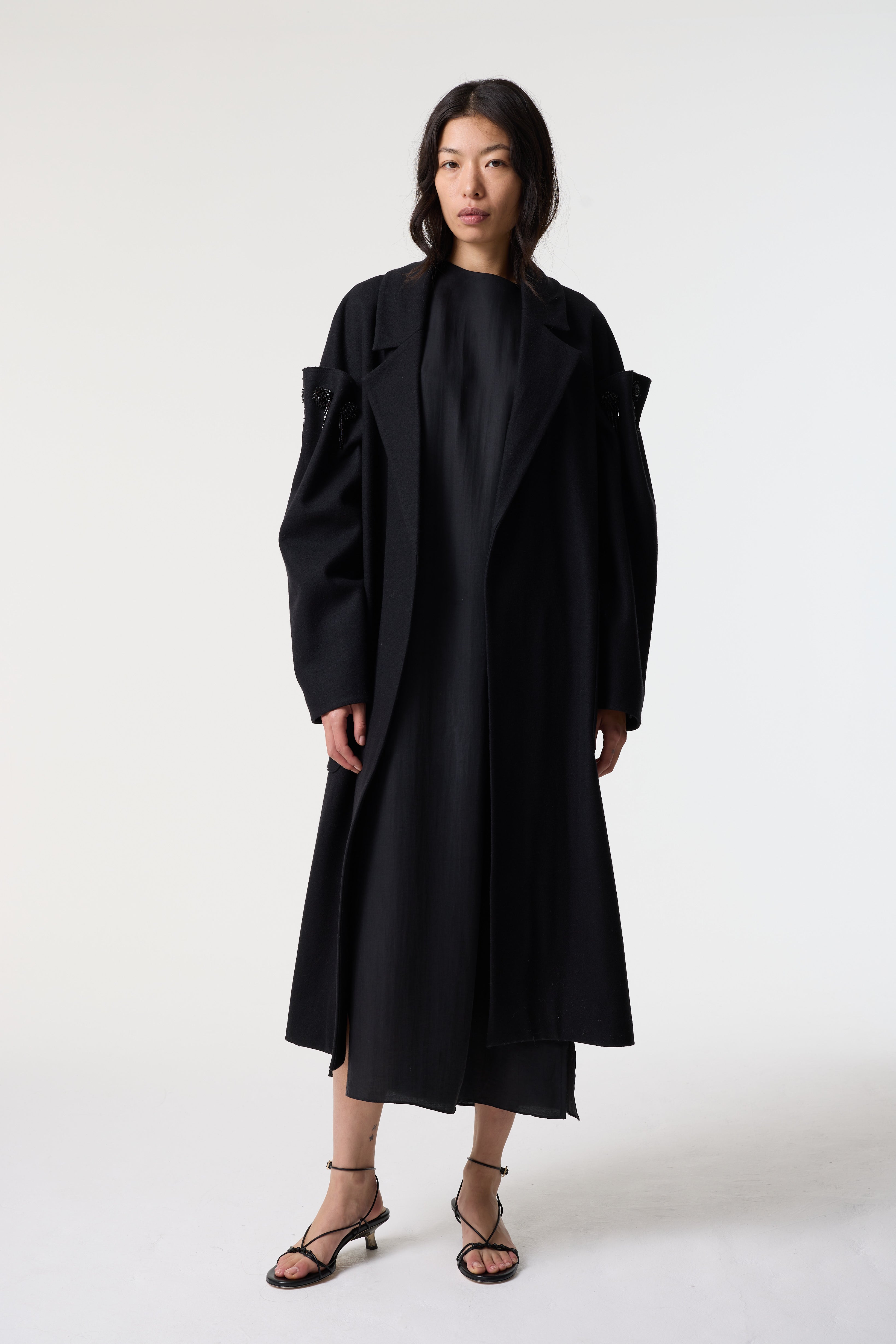 ZARIA BLACK WOOL COAT