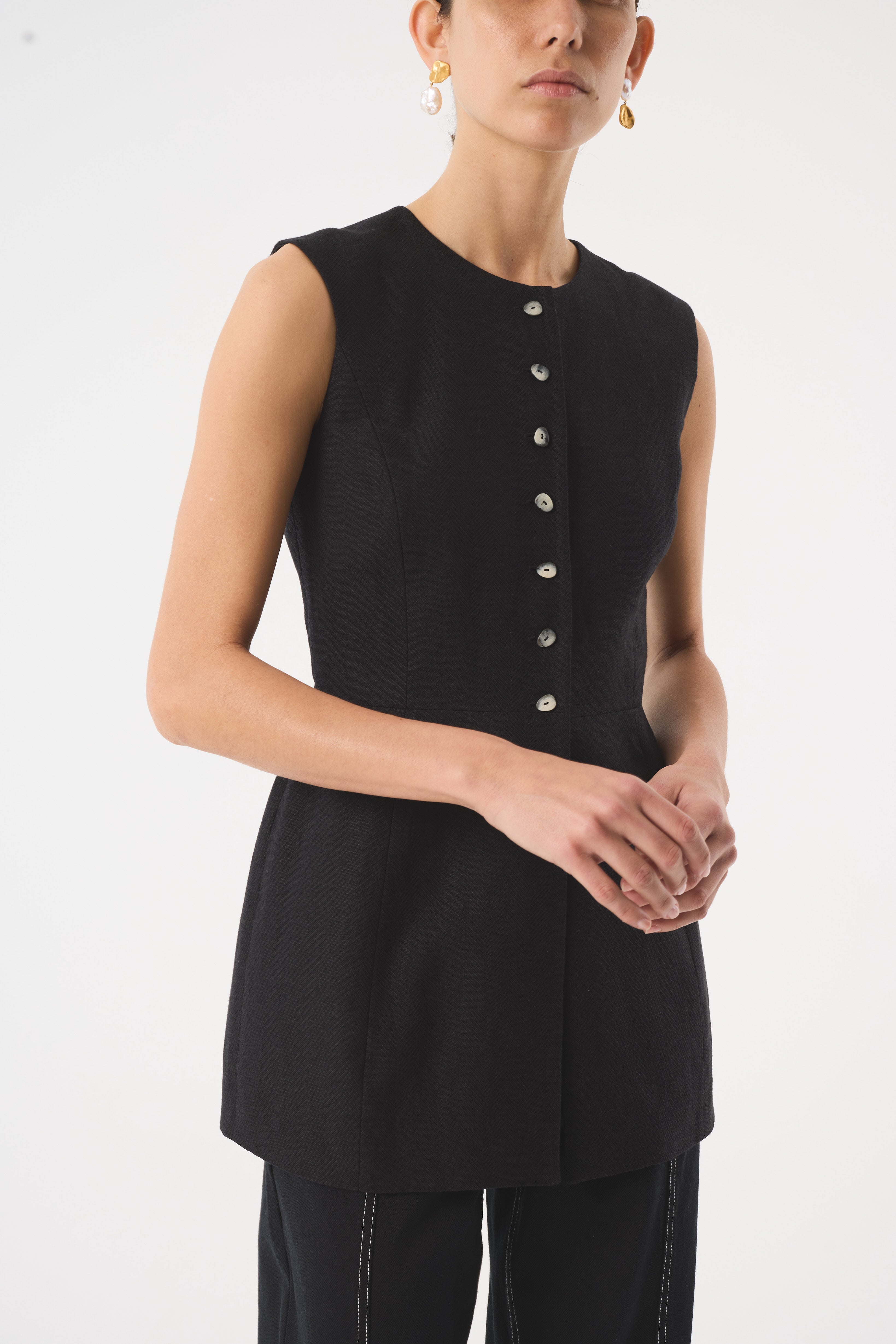 LEIA BLACK WAISTCOAT