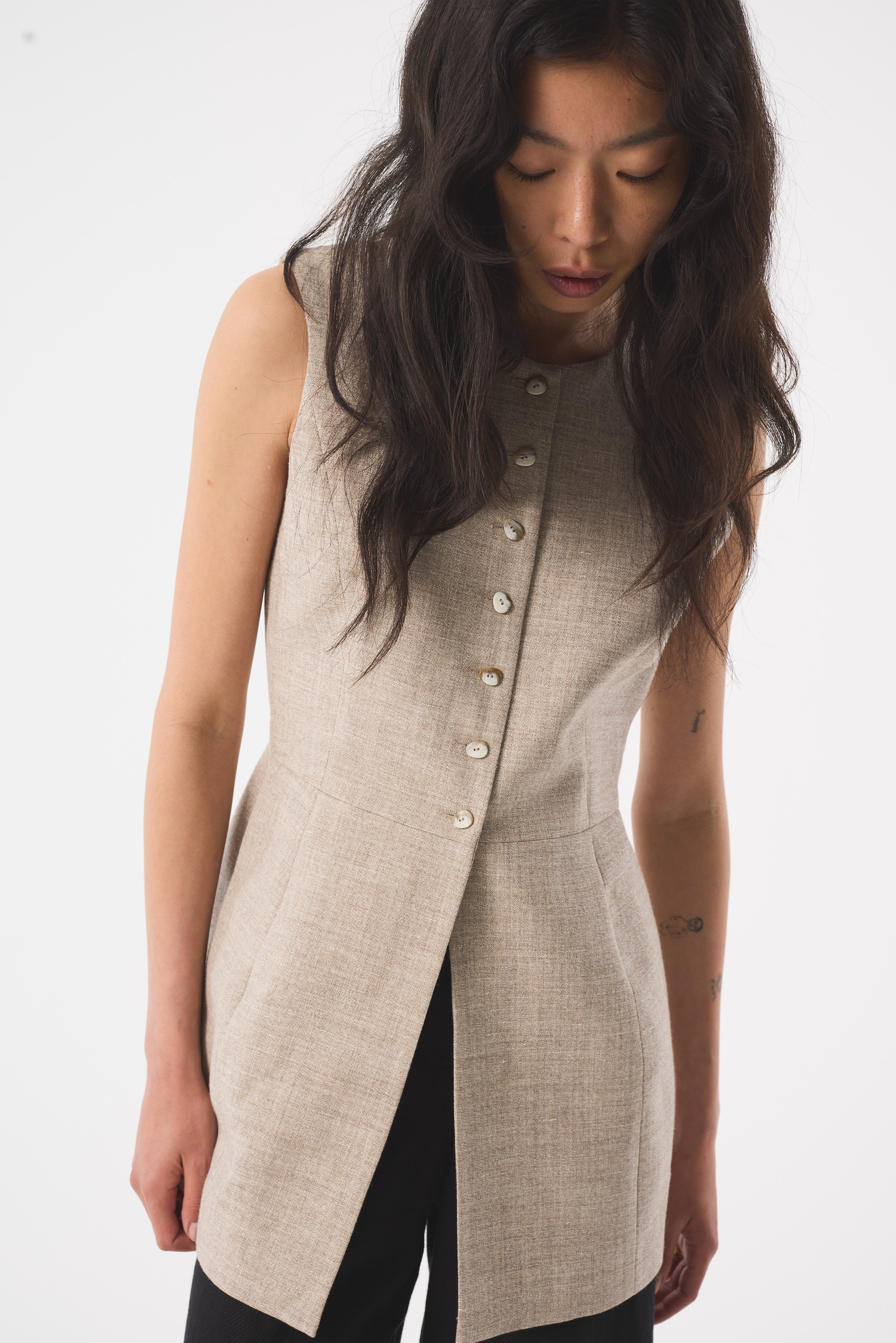 LEIA GREY UNDYED WAISTCOAT