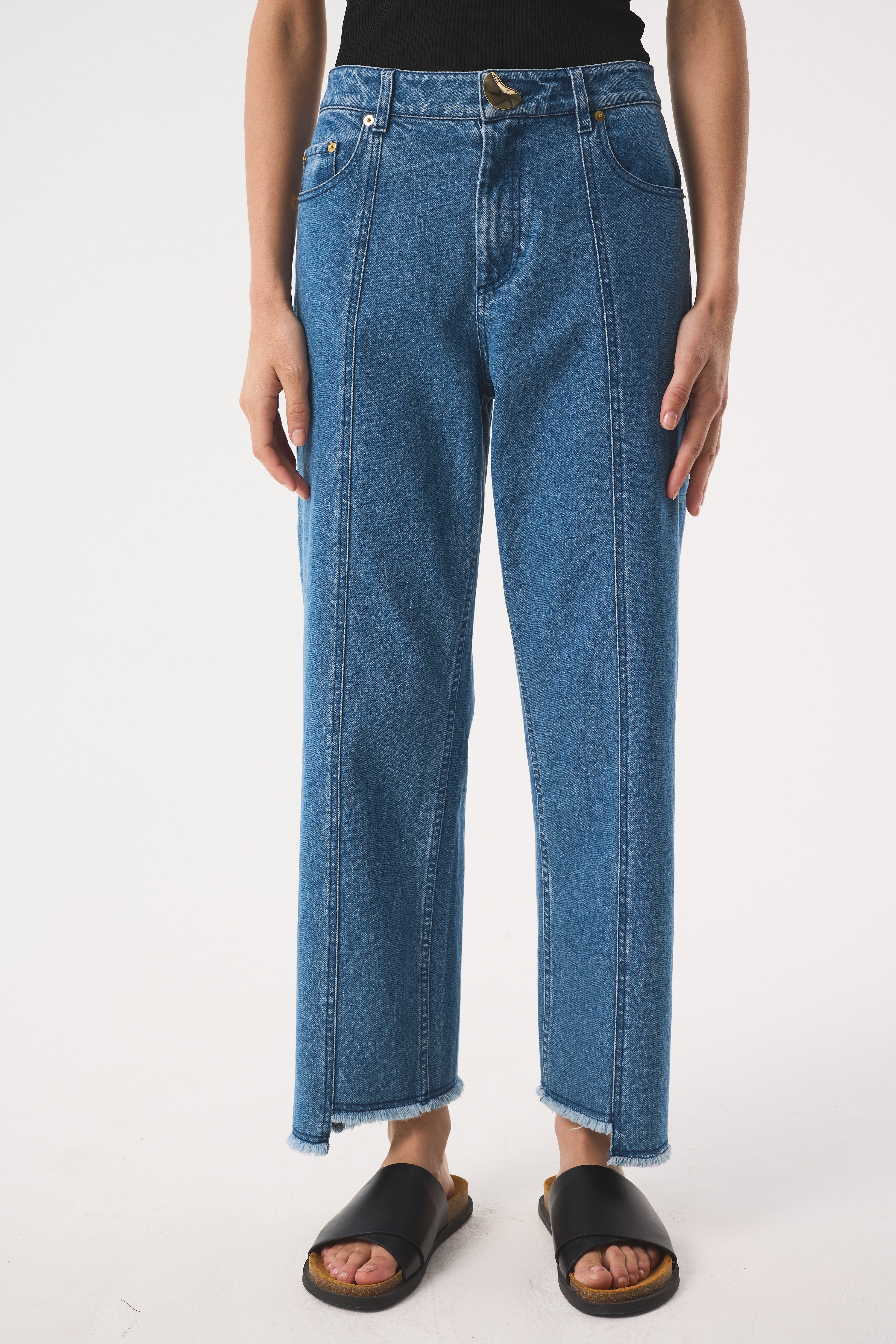 SOL STRAIGHT RECYCLED MID WASH BLUE JEANS
