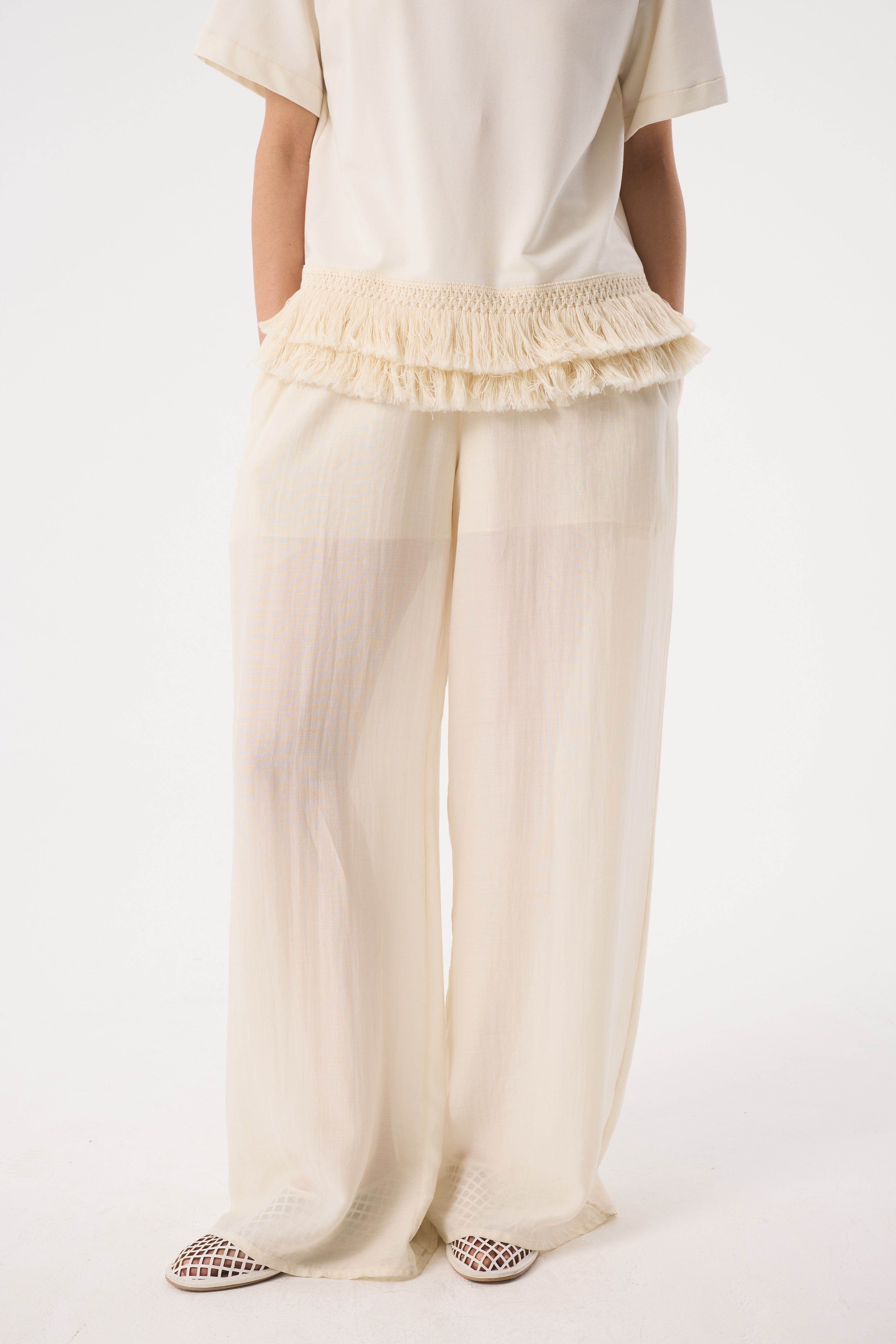 TEAGAN OFF WHITE TROUSERS